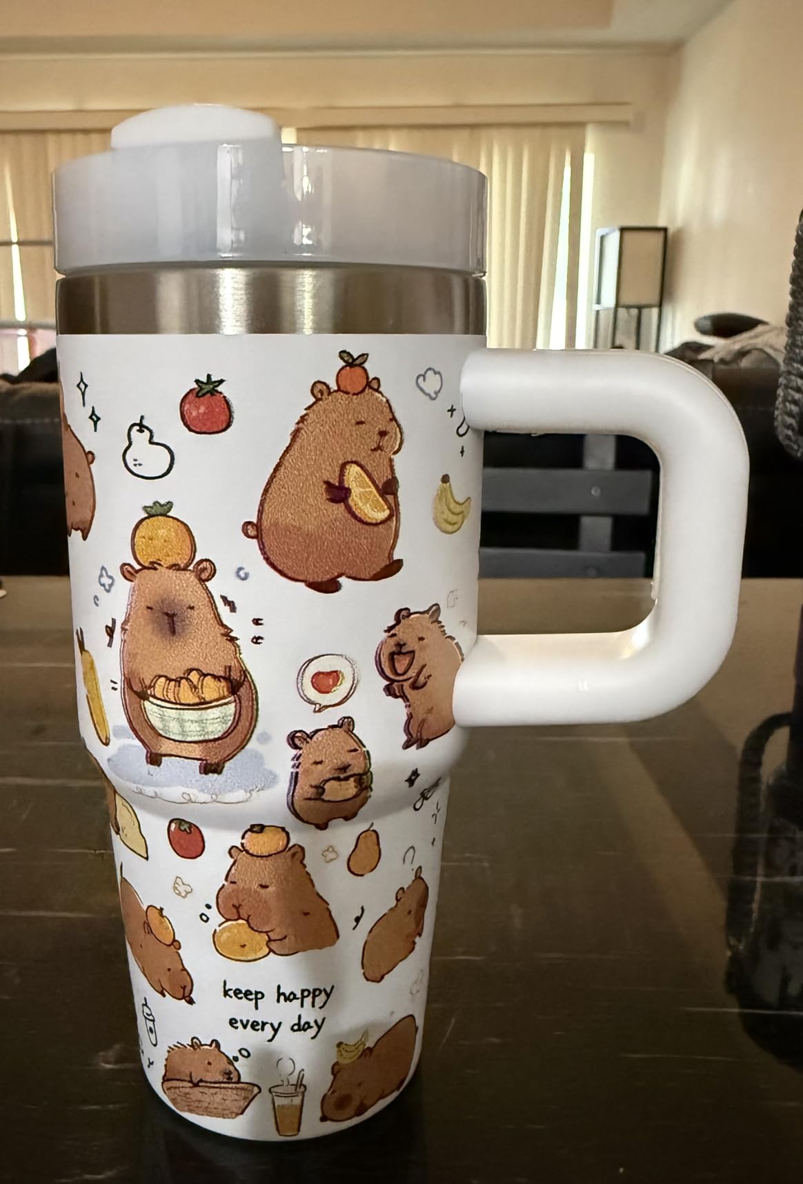 14oz Kid Highland Cattle Yak Tumbler with Handle Straw, Highland Cow Gifts | Leakproof, BPA Free, Stainless Steel Insulated Water Cup for Boys Girls - Farm Animal Cow Children Birthday Gift Cup customer photo 2