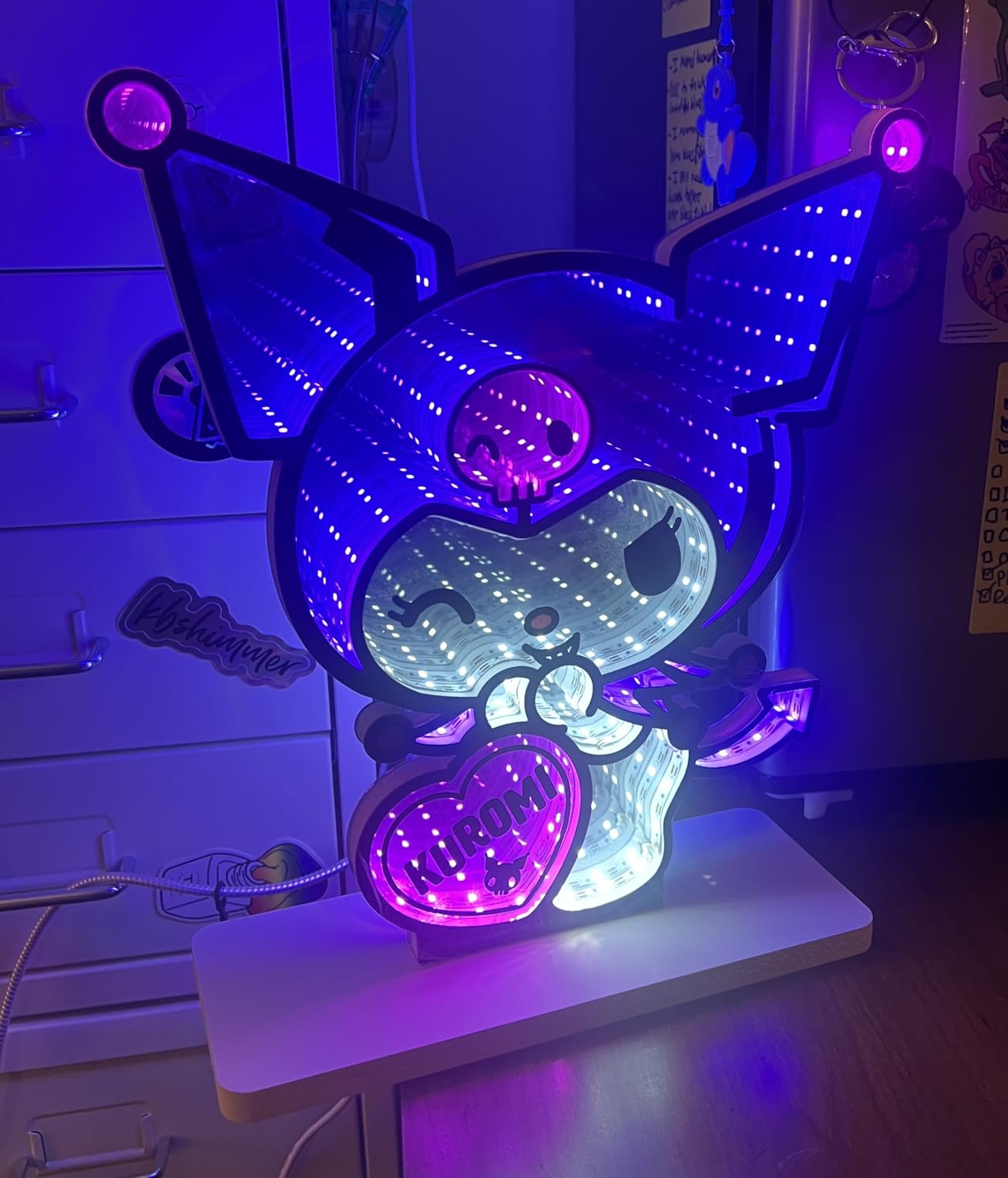 Get Trend Hello Kitty Sanrio 3D LED Light, Infinity Mirror Effect, USB Night Light, Room Decor, Bedroom Lamp, Kawaii Gifts for Girls Teens Women (Multi Hello Kitty) customer photo 2