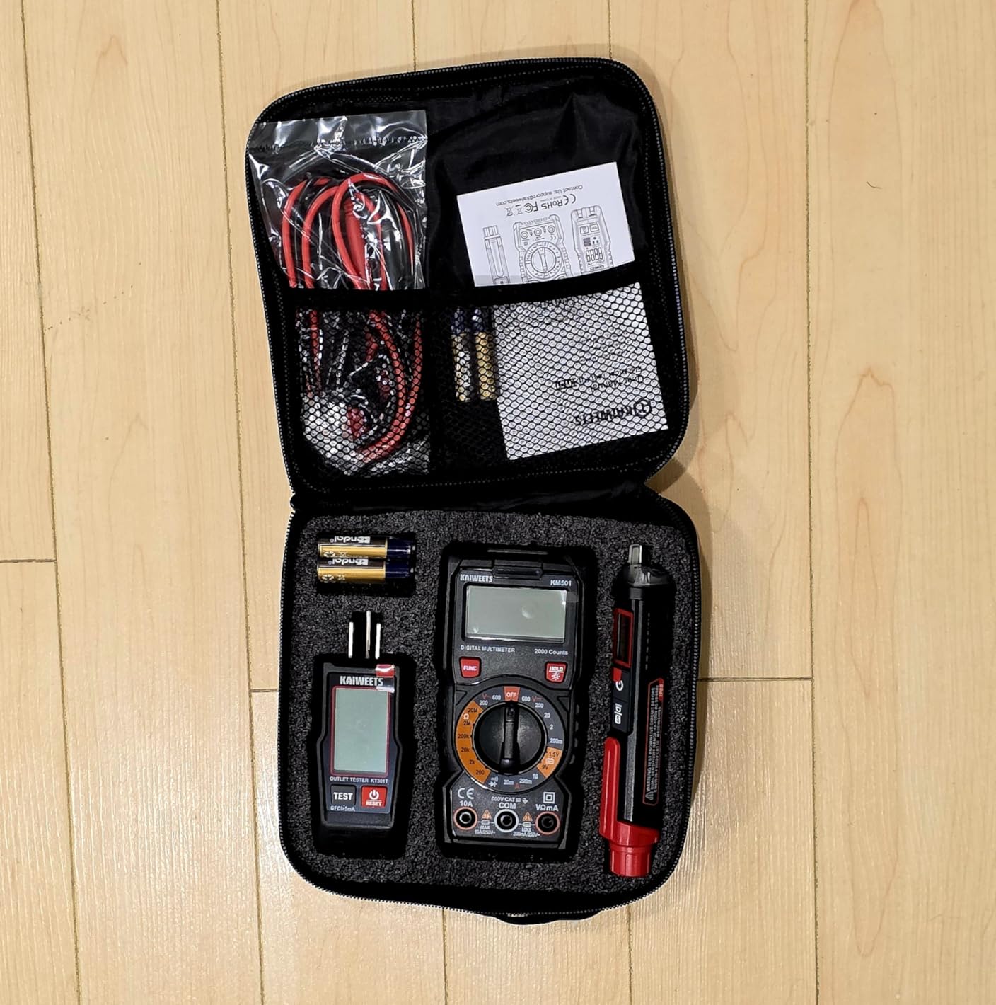 KAIWEETS Electrical Test Kit KIT01, Digital Multimeter, Smart Non-Contact Voltage Tester & GFCI Outlet Tester with LCD, Complete Set with Carrying Case & Batteries for Electrician, DIY & HVAC customer photo 2