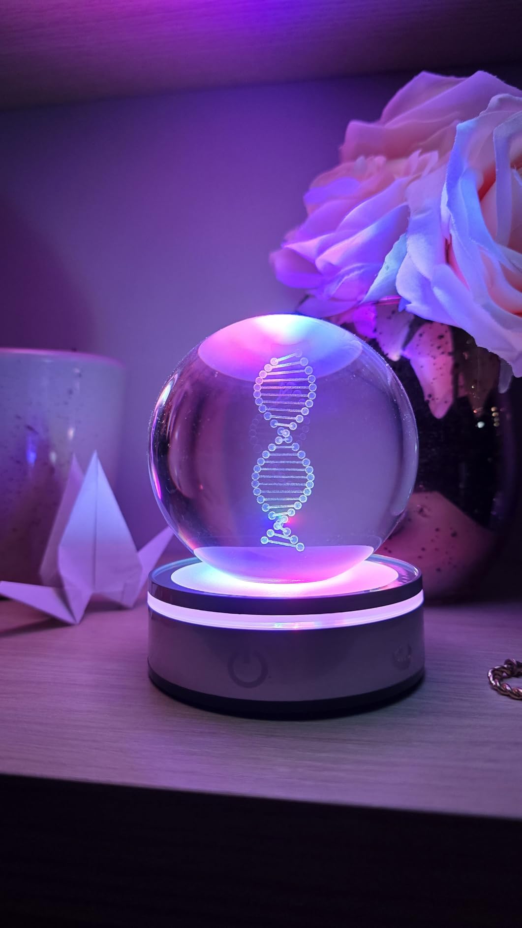 DNA Crystal Ball with LED Base - Unique 3D Laser Engraved Science Decor, Gift for Biology Teachers, Medical Students & Science Lovers, Classroom Lab Decor Night Light customer photo 2
