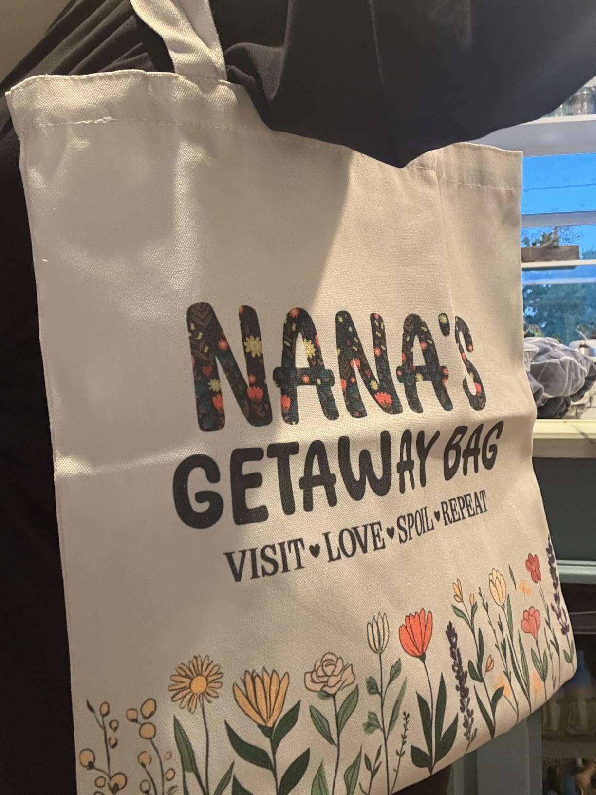 Aesthetic Inspirational Gift Tote Bag, Gifts for Grandma Mom Friend Canvas Bag with Inner Pocket customer photo 1