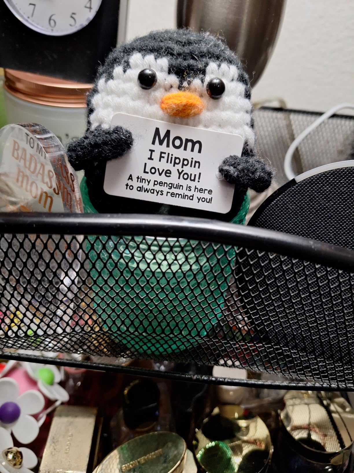 CryCarrot Mini Positive Crochet Penguin Birthday Gifts for Women Men | Funny Teacher Appreciation Back to School Gifts for Women Boys Girls, Inspirational Gift for Adult Kid Teen Coworker Friend customer photo 1