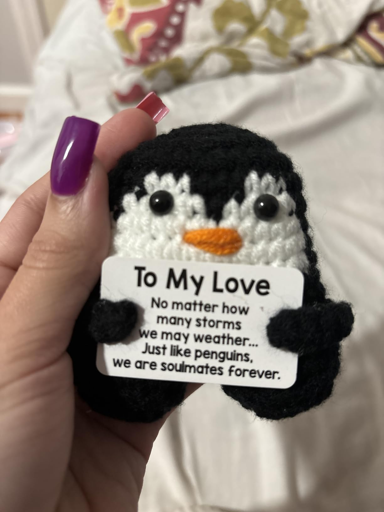 CryCarrot Mini Positive Crochet Penguin Birthday Gifts for Women Men | Funny Teacher Appreciation Back to School Gifts for Women Boys Girls, Inspirational Gift for Adult Kid Teen Coworker Friend customer photo 2