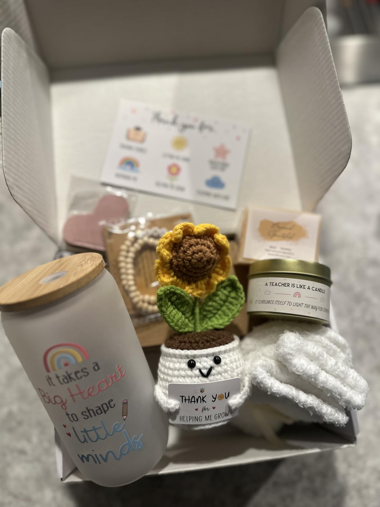 Teacher Gifts for Women, Back to School Teacher Gifts first day of school | Teacher Appreciation Gift, Thank You Gift Bulk Basket End of Year for Thanksgiving with 16oz Glass Cup customer photo 1