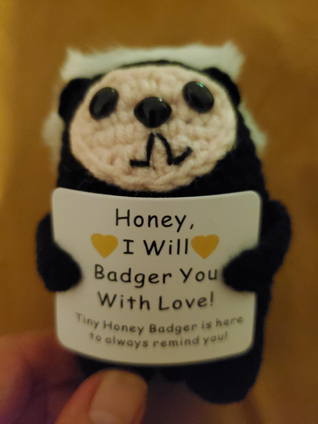Crochet Honey Badger Plush Toy, I Will Badger You with Love Gift | Handmade Stuffed Animal, Valentine's Birthday Family Lovers Gift customer photo 1