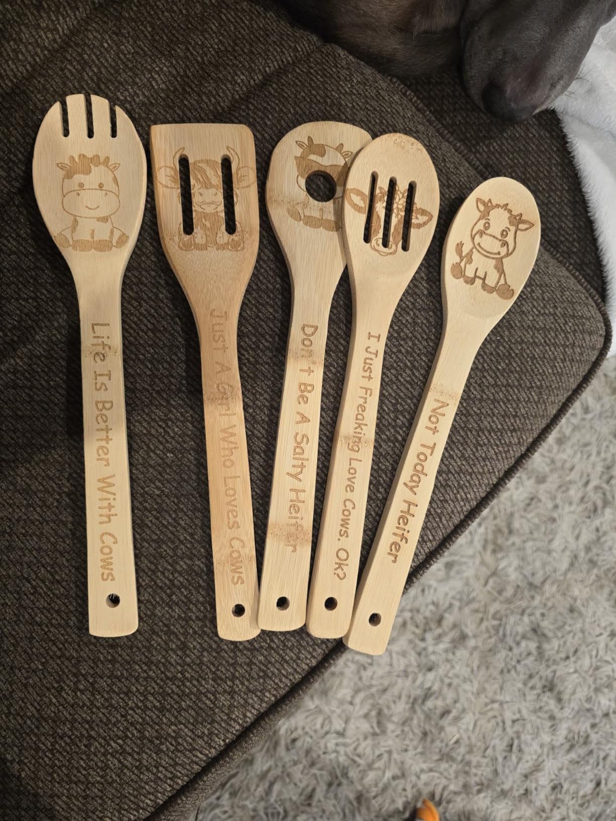 5PCS Penguin Wooden Cooking Spoons Set Kitchen Cooking Gifts | Nonstick Heat Resistant Bamboo Spoons, Penguin Kitchen Decor customer photo 1
