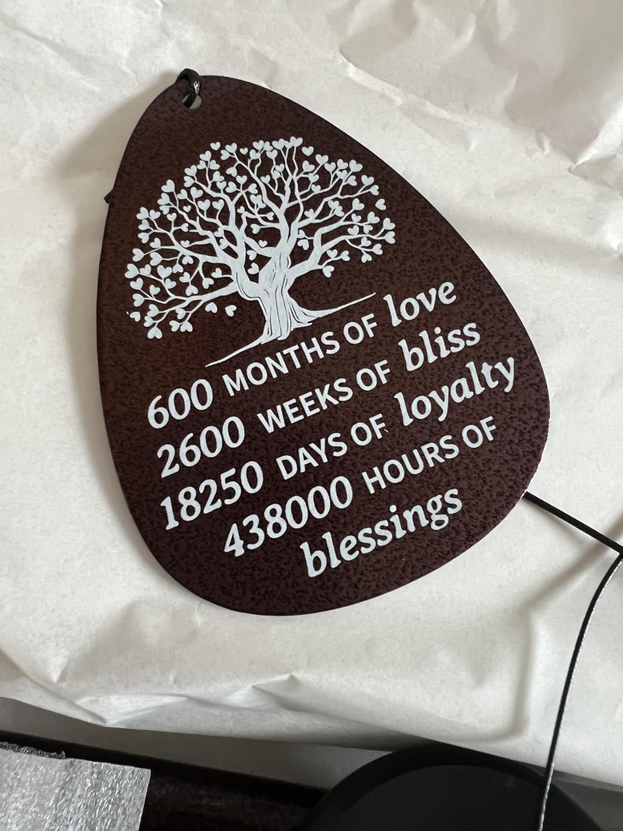 SteadStyle 50th Anniversary Wind Chime, Happy 50th Wedding Jubilee Gifts | Golden Anniversary Keepsake for Parents, Husband, Wife, Couples, Friends, Tree of Life Wind Chime 37 in Garden Decor customer photo 2