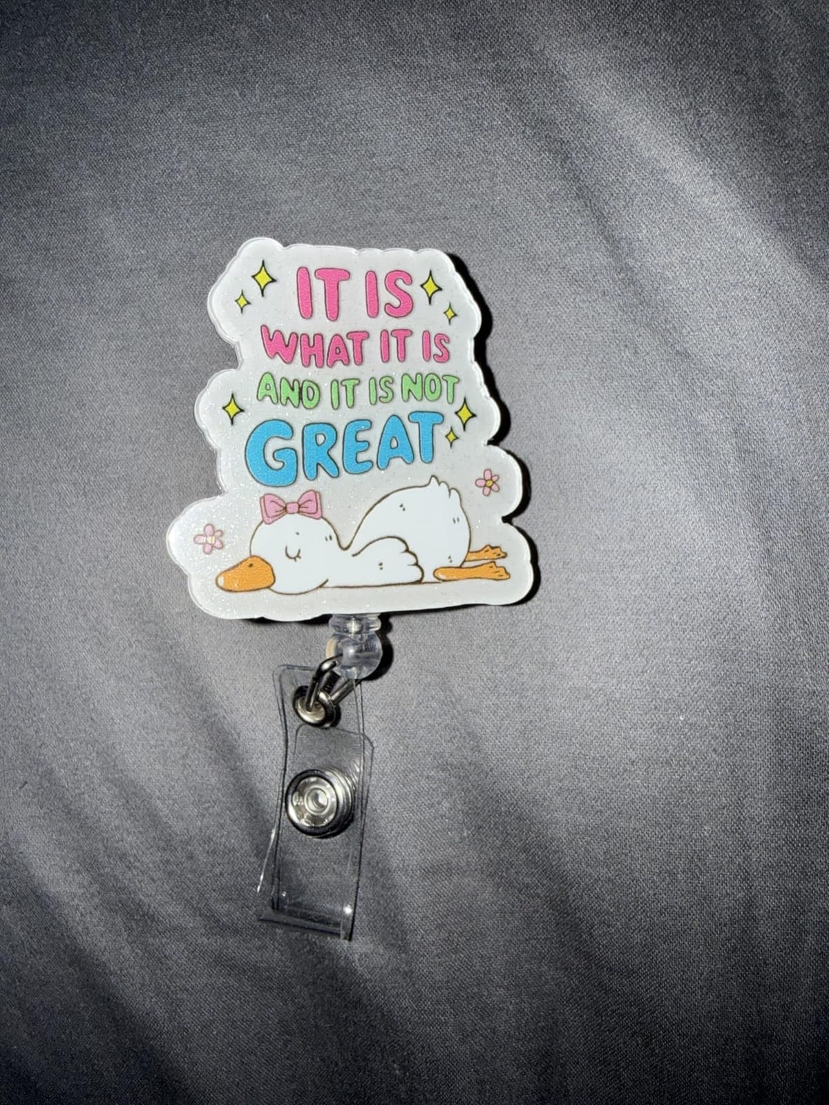 Surgical Tech Badge Reel Retractable, Funny Surgical Operating Room Badge Reel, Surgical Tech Gifts, OR Tech Badge Clip, CST Badge Holder, Sterile Instruments Surgery Badge Holder with Alligator Clip customer photo 1