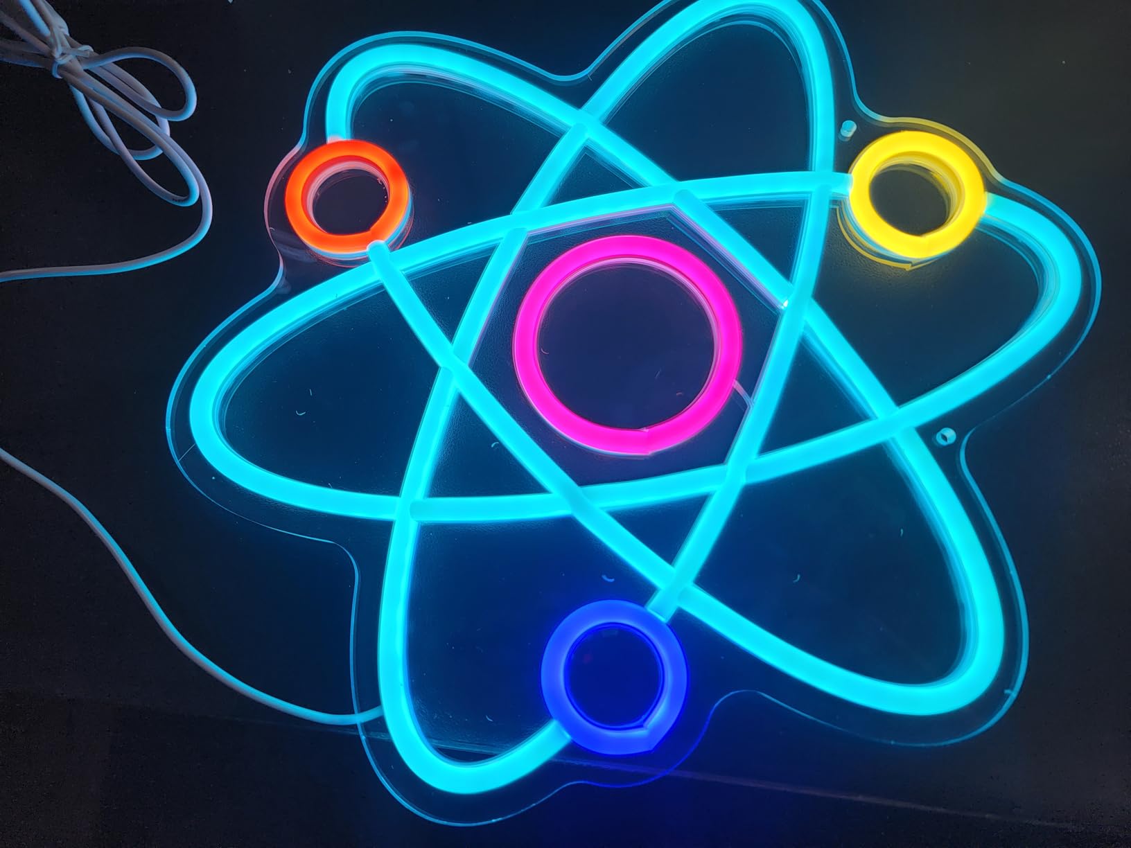Atom Neon Sign Molecule LED Science Wall Light for Bedroom, Lab, Office, Game Room Decor USB Powered Neon Light Sign with Dimmer for STEM Fans, Scientists, Nerdy Room Aesthetic customer photo 2