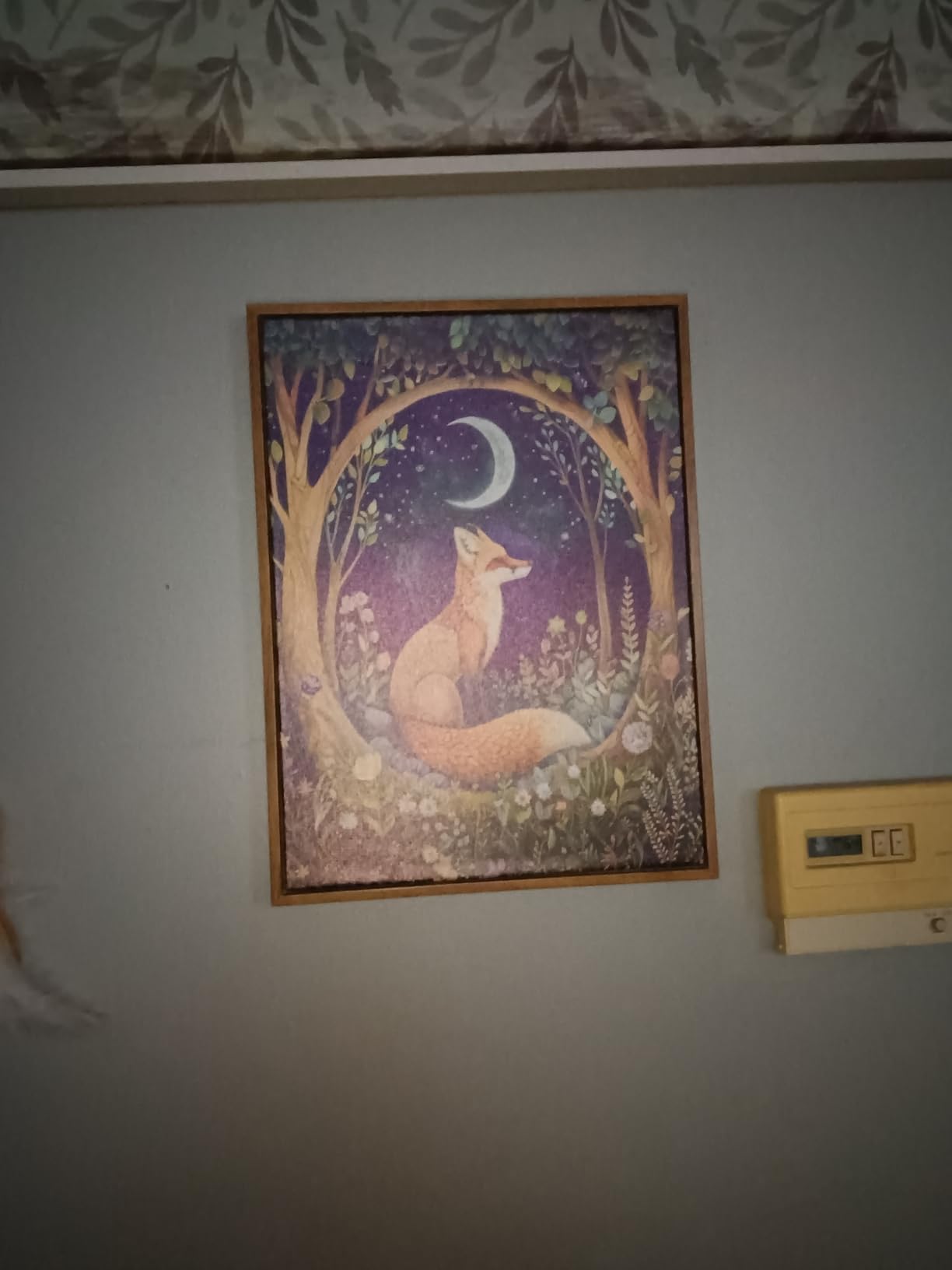 Framed Vintage Fox Wall Art Dark Academia Moon and Floral Picture Wall Decor Whimsical Forest Animal Botanical Painting Canvas Prints Moody Flowers CottageCore Artwork for Living Room Bedroom customer photo 2