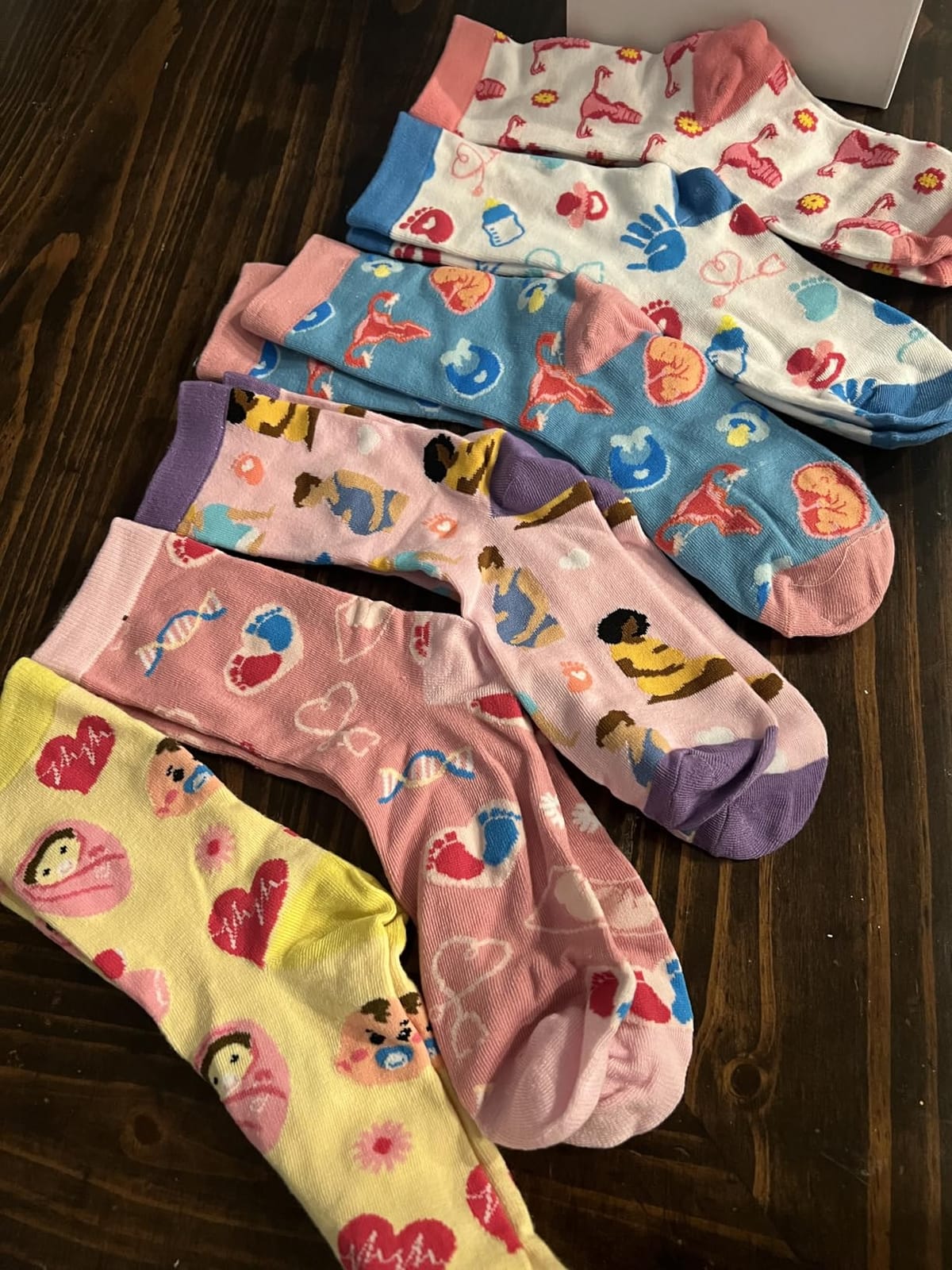 Berlune 6 Pairs Labor and Delivery Sock Gift for Women Obstetrical Pregnant | Obgyn Nicu Nurse L and D Midwife Baby Shower Mother Nursery Baby Nurse Uterus Novelty Socks for Midwife Obgyn Doctor Gifts customer photo 1