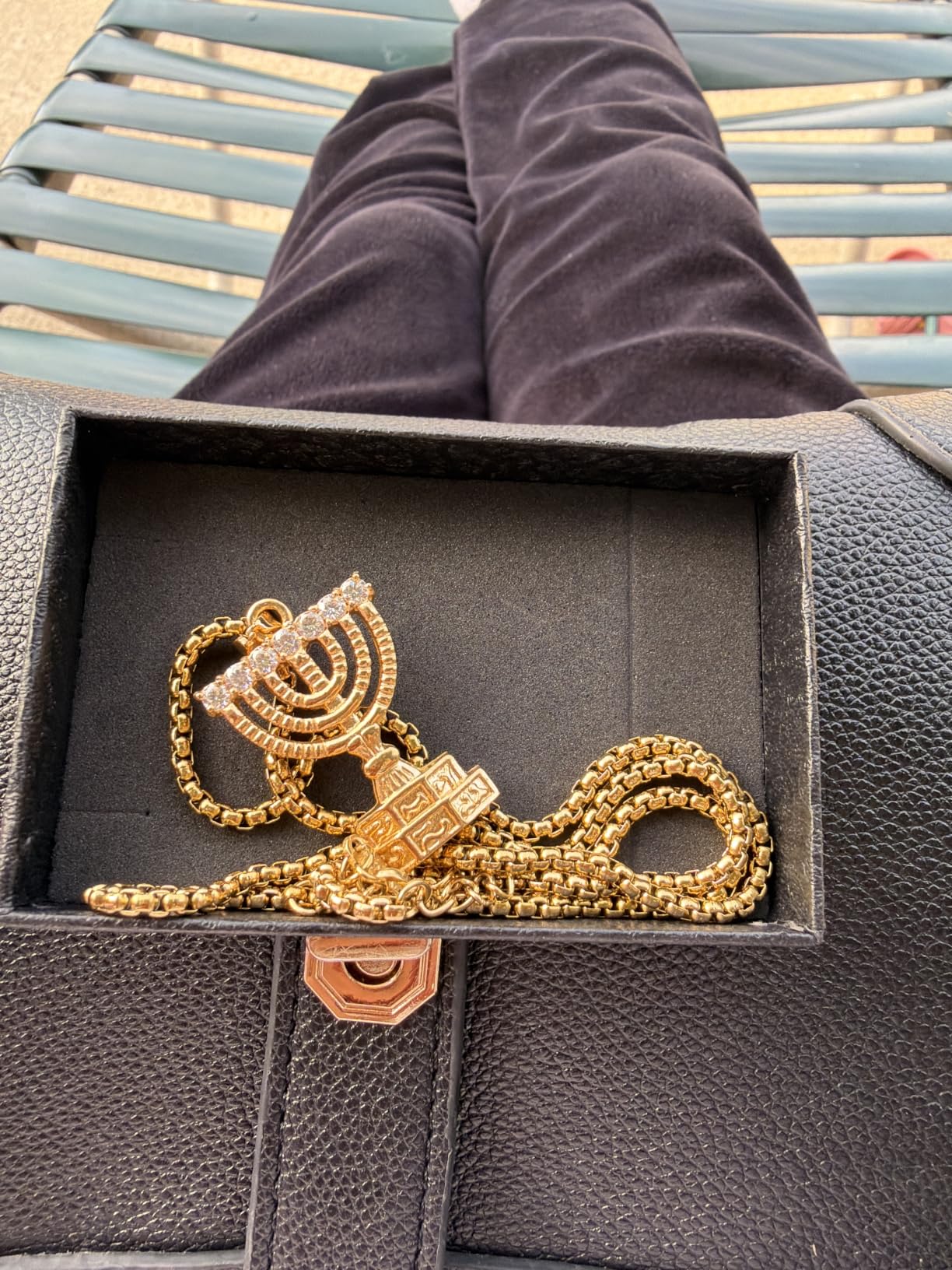 Menorah 7 Branch Necklace for Men, with 22