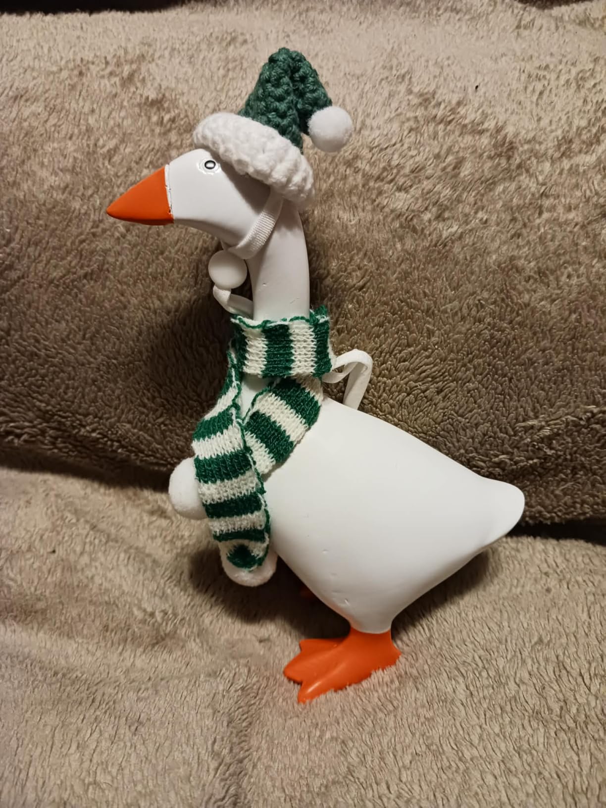 Desk Goose 7 Inch Mini Desktop Goose Statue Office Desk Decor | 7-inch desktop goose decor for office and home. Magnetic beak holds small accessories like keys and clips. Fun gift idea customer photo 2