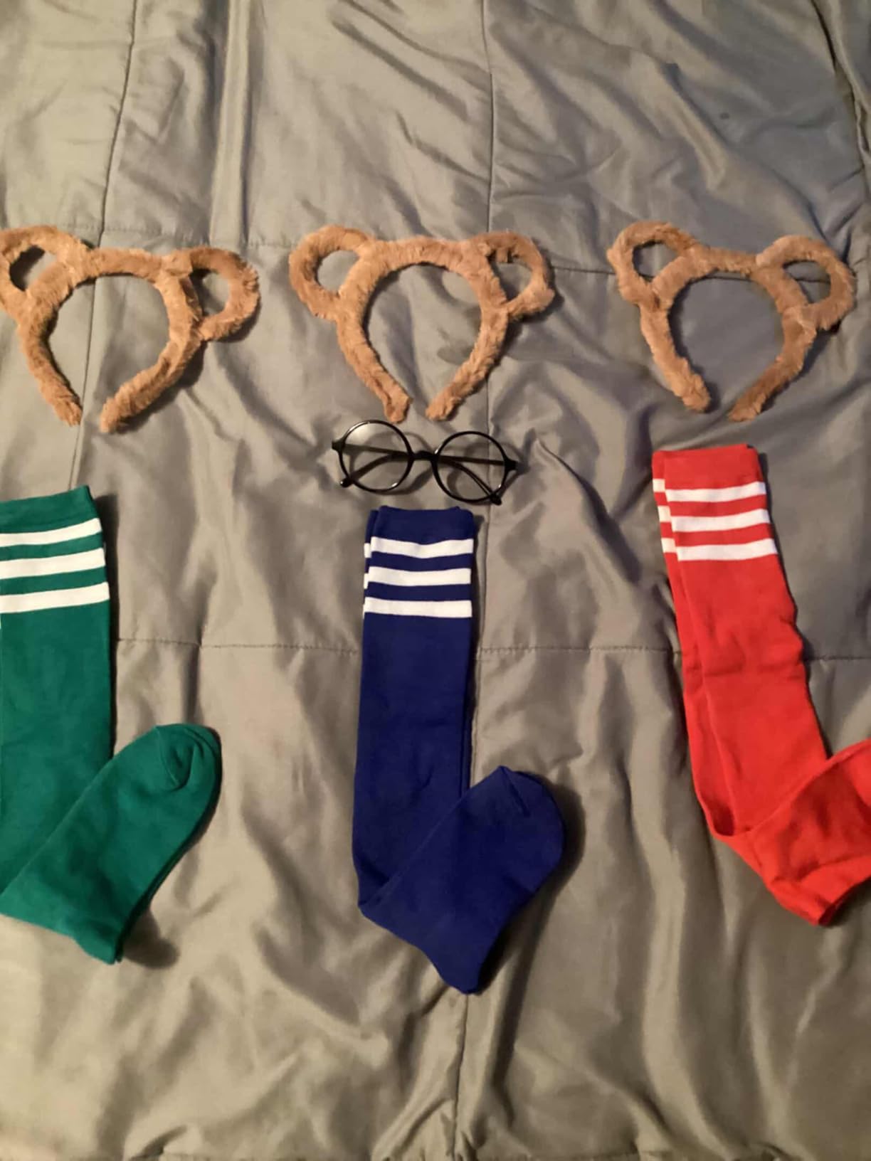 Chipmunk Ears Headband 3 Pack, Knee High Socks 3 Pairs, and Round Frame Glasses, Chipmunks Costume for Women Adult Halloween Animal Cosplay Accessories customer photo 1