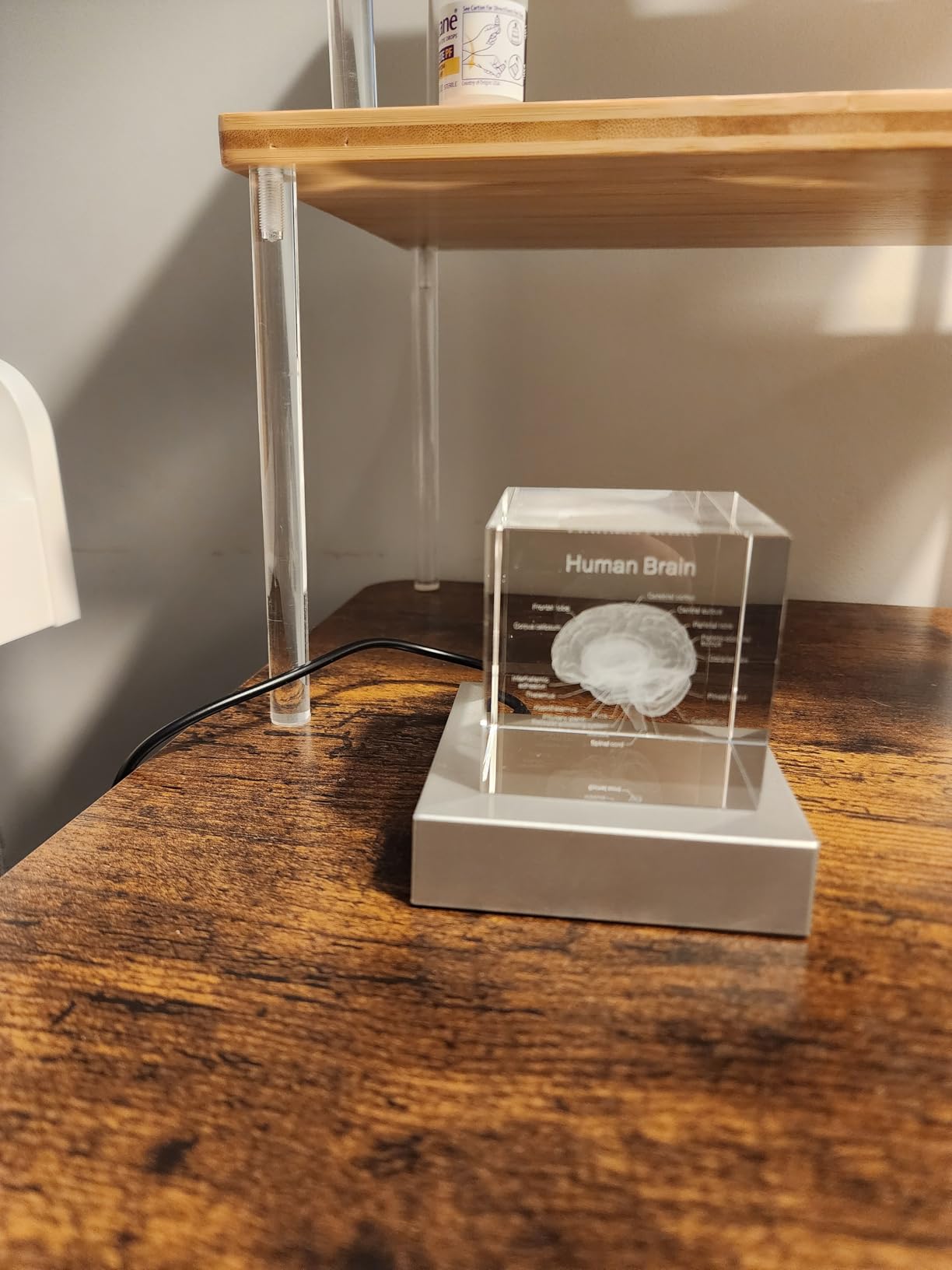 3D Human Brain Anatomy Model, Doctor Psychology Gifts, K9 2.4 Inch Etched Crystal Cube Lamp with Battery Powered, Brain Figure Paperweight Science Biology Graduation Teacher Appreciation Gifts customer photo 2