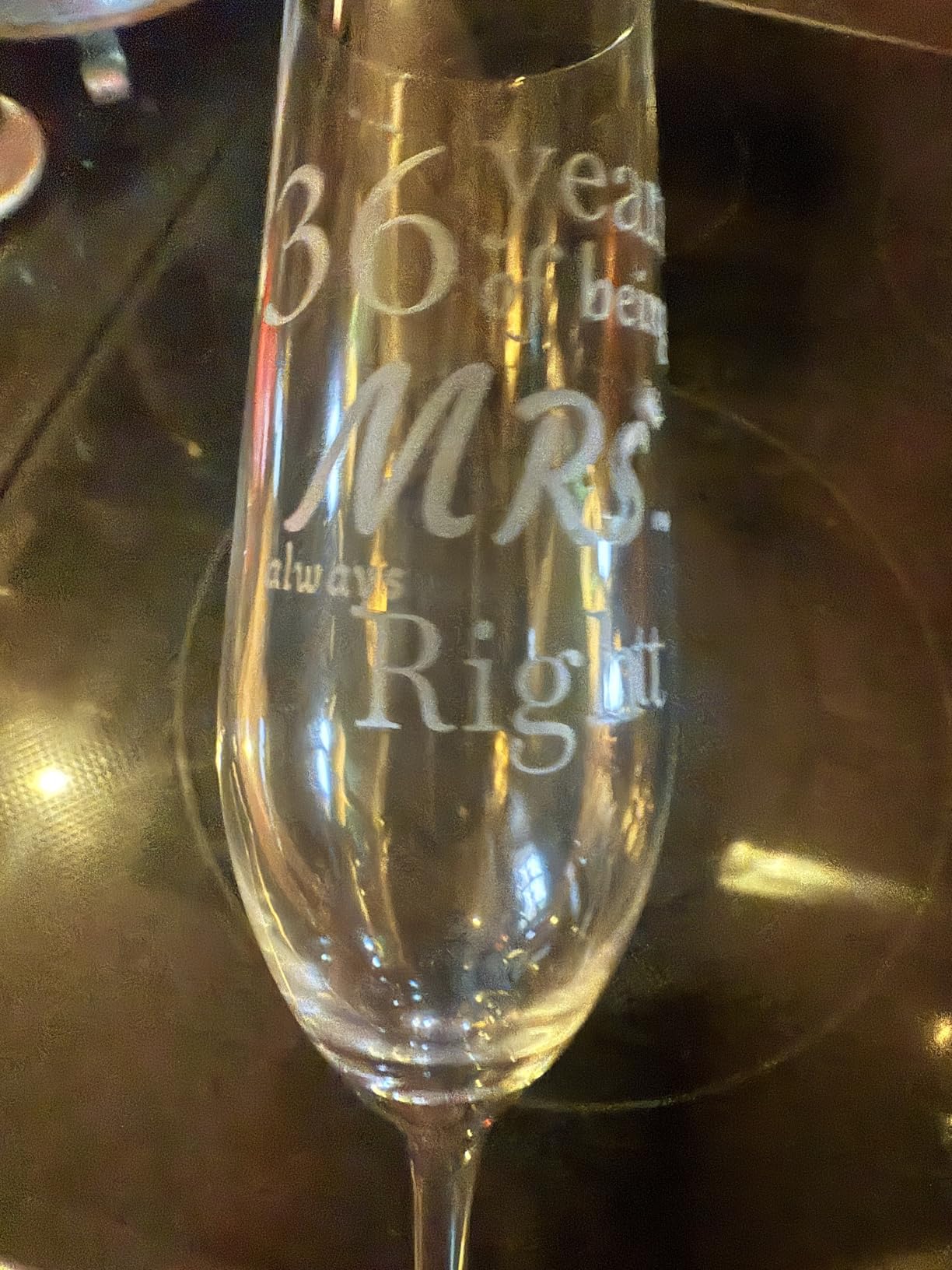 15 Year Anniversary Champagne Flutes Set of 2 with Gift Box Packaging customer photo 1