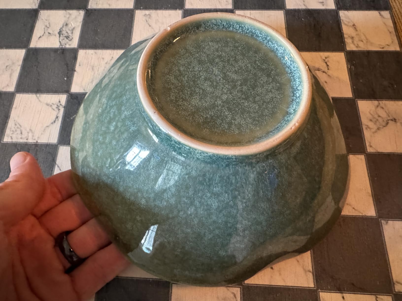 7.6'' Ceramic Decorative Bowl, Key Bowl for Entryway Table | Potpourri Bowl, Handcrafted Pottery Bowl with a Ruffle Rim, Large Catch-All for Coffee Tables, Entryways, Home Decor customer photo 1