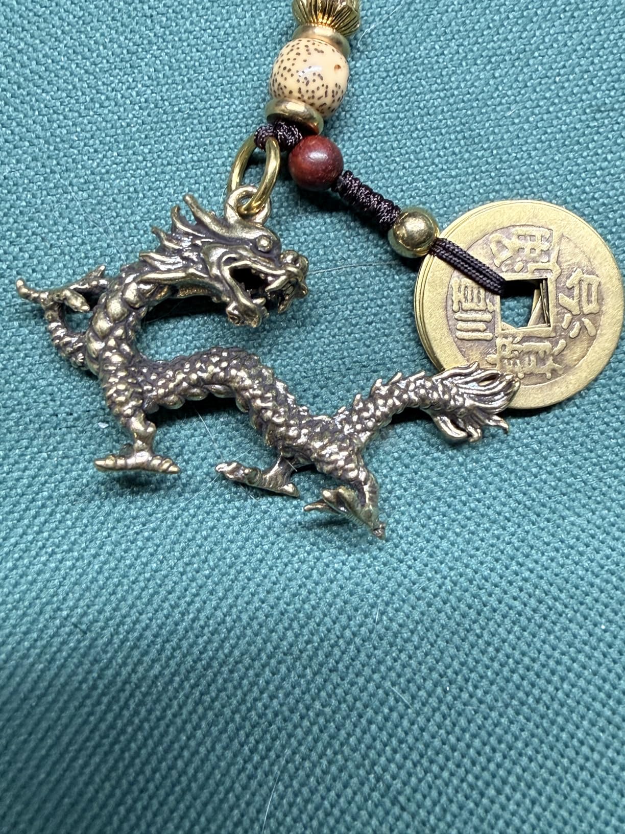 Chinese Zodiac Keychain, Brass Animal Sign Lucky Charm with Five Emperor Coins, Feng Shui Keyring for Protection customer photo 1