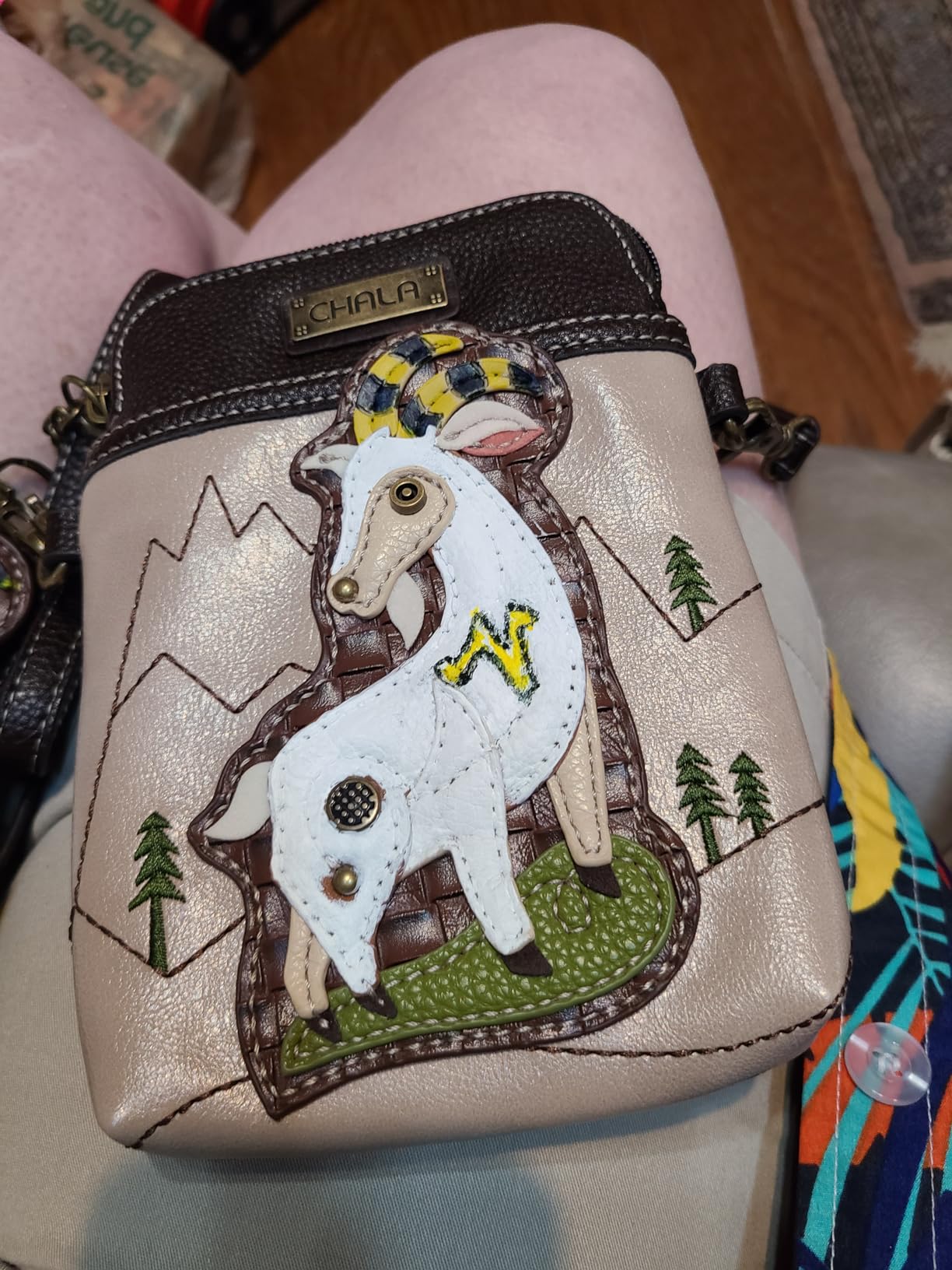 CHALA Farm Animal Collection Cell Phone Crossbody Purse - Women PU Leather/Canvas Multicolor Handbag with Adjustable Strap customer photo 1