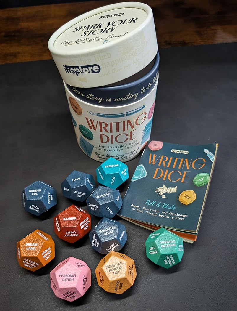 12-Sided Writing Dice - Giftable Creative Writing Tool for Beating Writer's Block - 120 Inspiration Prompts Plus Fun Games and Challenges - Great Gift for Teen and Adult Authors customer photo 1