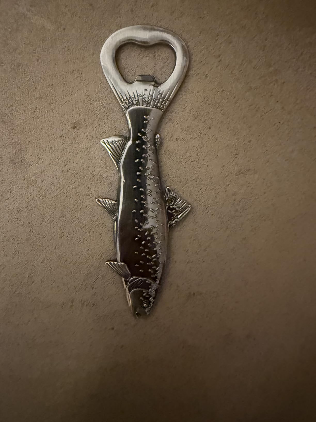 Trout Beer Bottle Opener - Fishing Gift for Men, Dad, Grandpa - Silver Fish Shaped Bar Tool with Gift Bag - Perfect for Fathers Day, Birthday, Christmas, Camping customer photo 1
