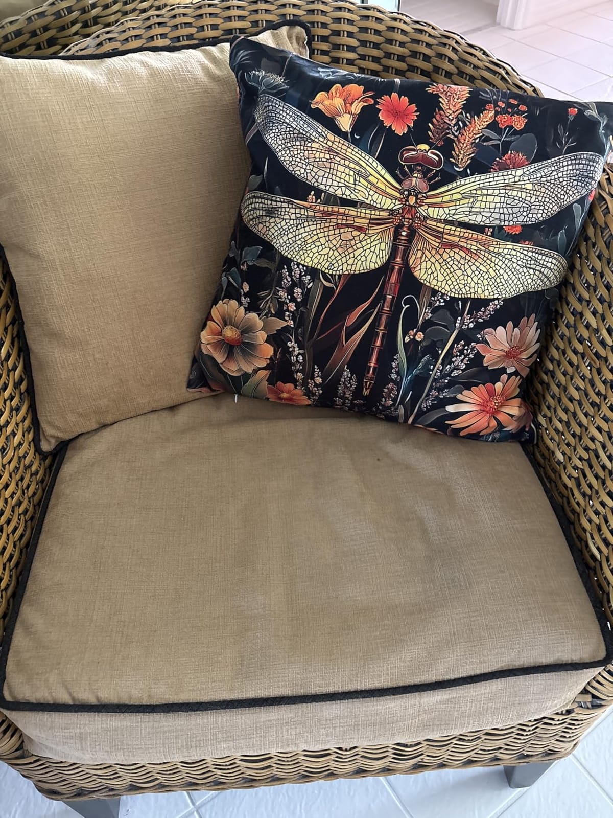 William Morris Inspired Vintage Floral Beetle Cicada Insect Pillow Covers 18x18 Set of 2, Nature Lover Gifts, Cottagecore Art Nouveau Insect Nature Decor Pillow Covers for Home Living Room Bedroom customer photo 1