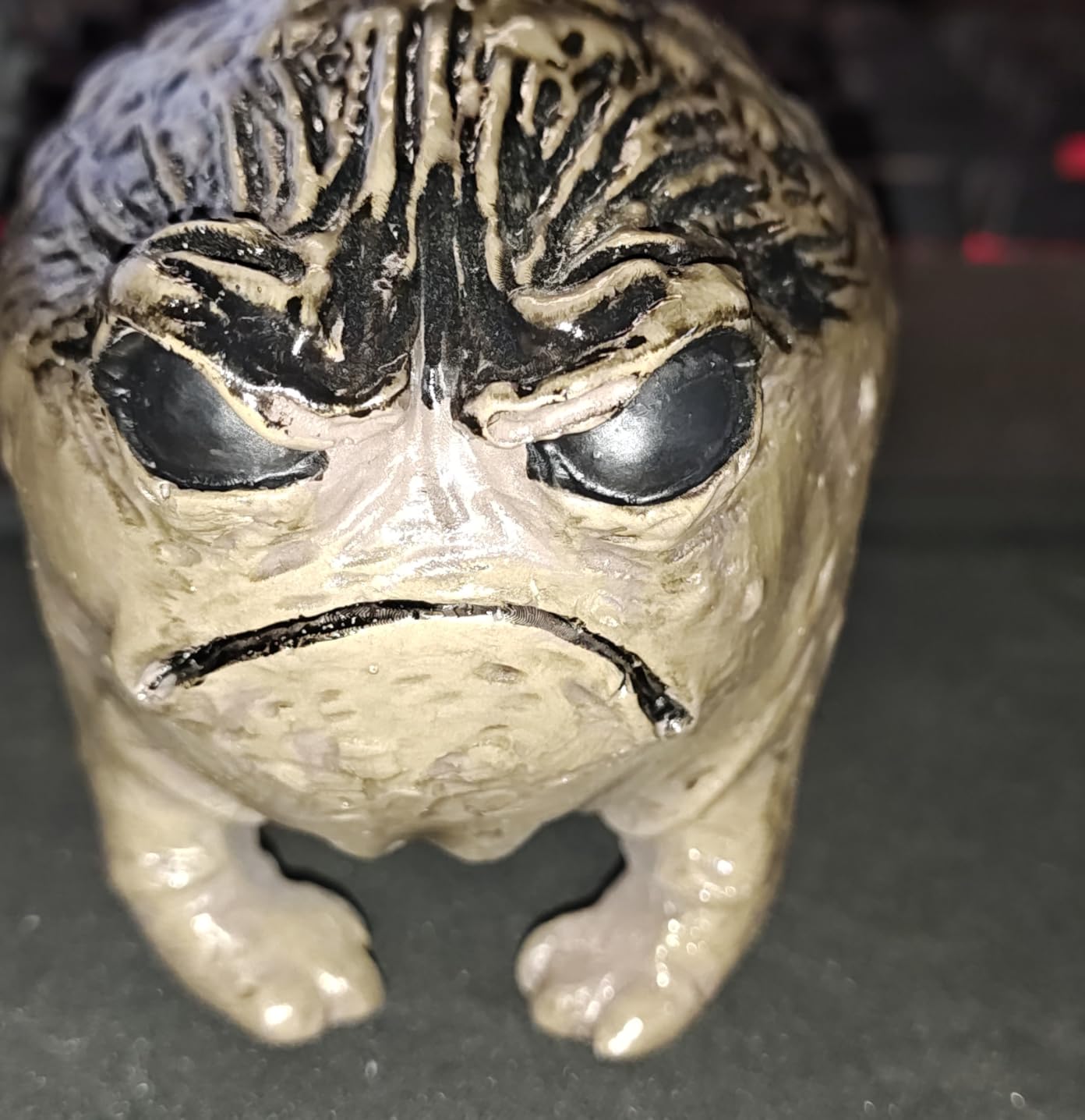Weird Grumpy Angry Frog Toad Statue - Ugly Cute Resin Sculpture for Garden, Desk or Home Décor, Tiny Novelty Figurine with Gift Box customer photo 1