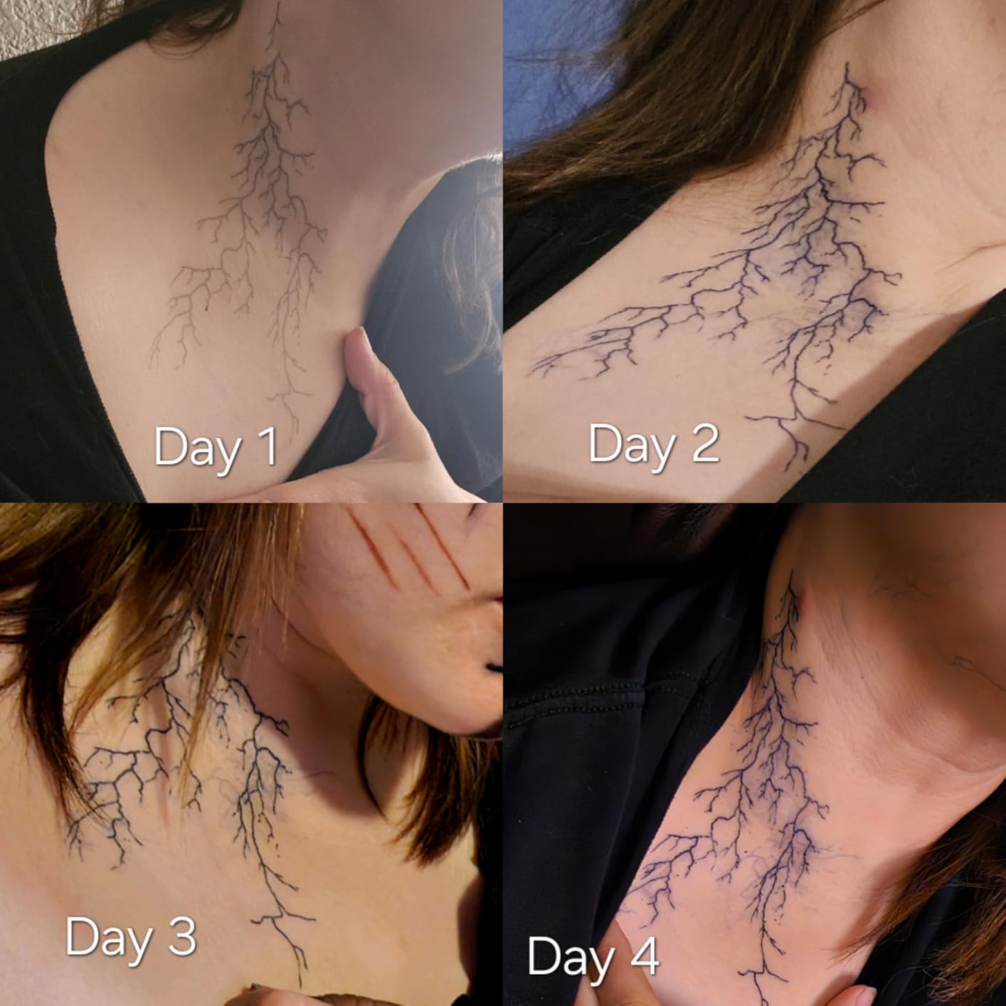 INKARTLINK Skull Centipede Temporary Tattoos, Realistic Waterproof Semi Permanent Tattoo customer photo 2