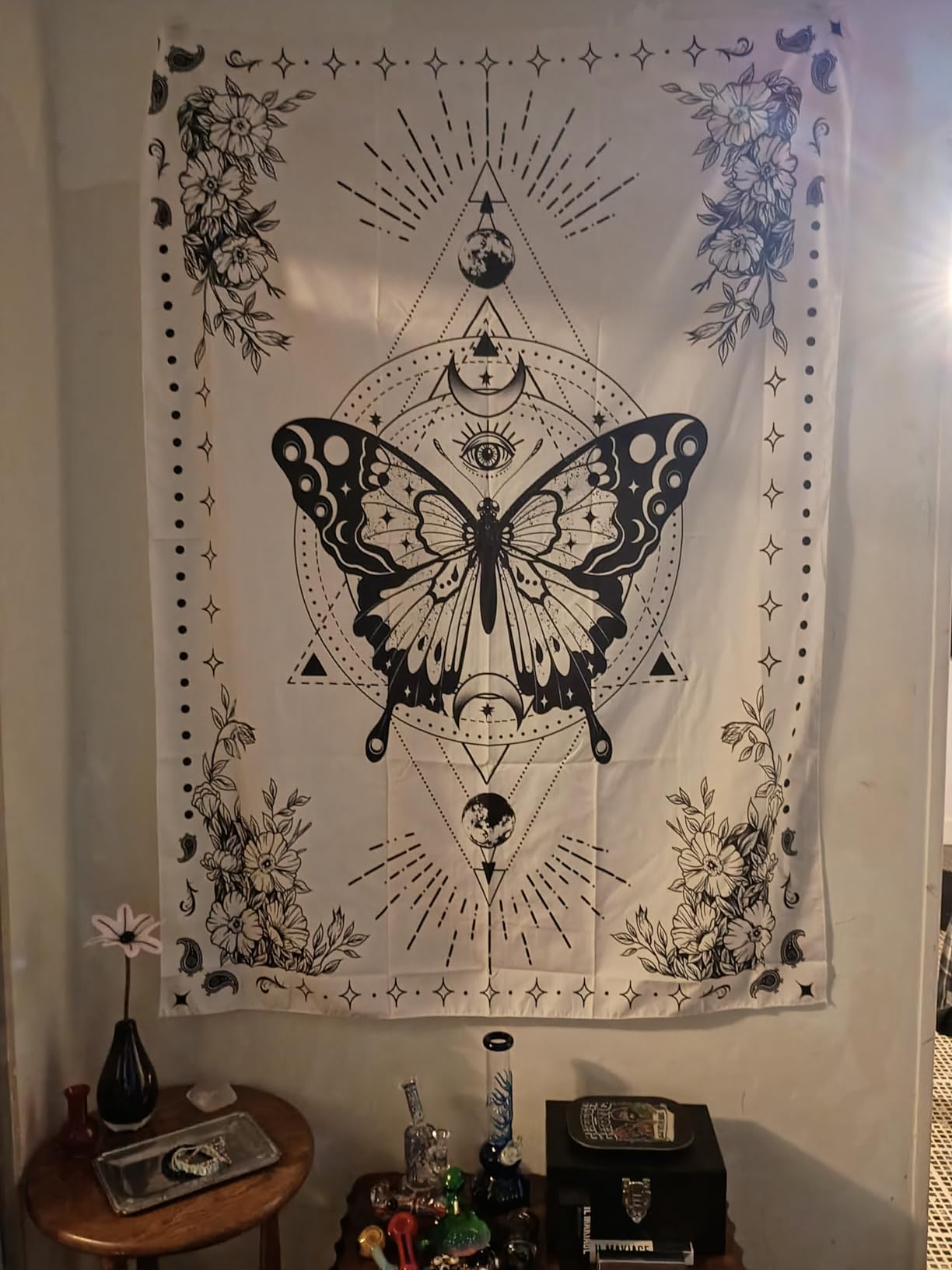 Lunerfex Starry Sky Wall Tapestry - Celestial Moth & Tree of Life Wall Hanging customer photo 1