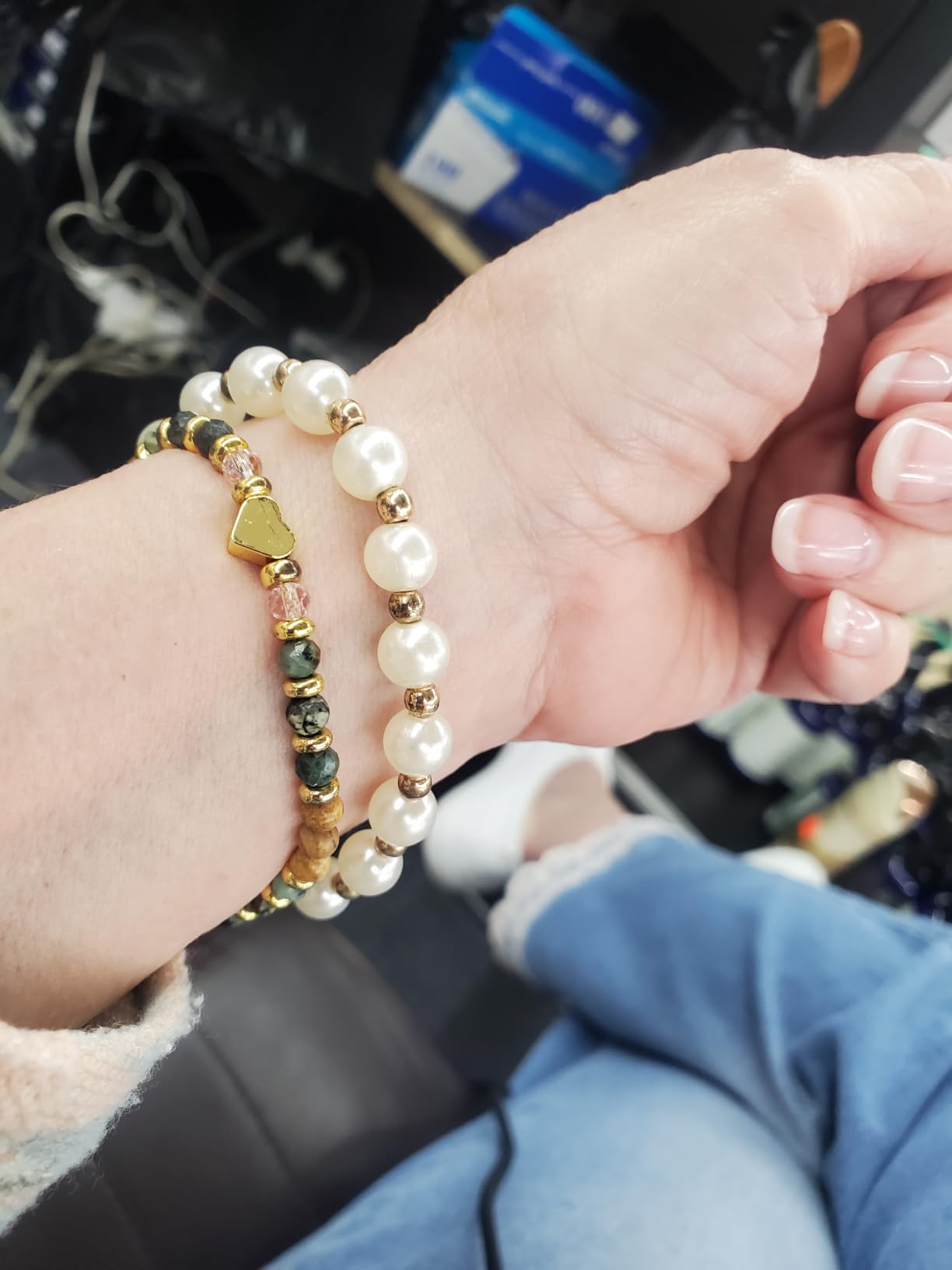  yupoxiu Natural Stone Bracelets - Inspirational Birthday Gifts for Women | Thinking of You & Get Well Soon Gifts for Women, Unique Jewelry Gift for Friend, Sister, Her customer photo 2