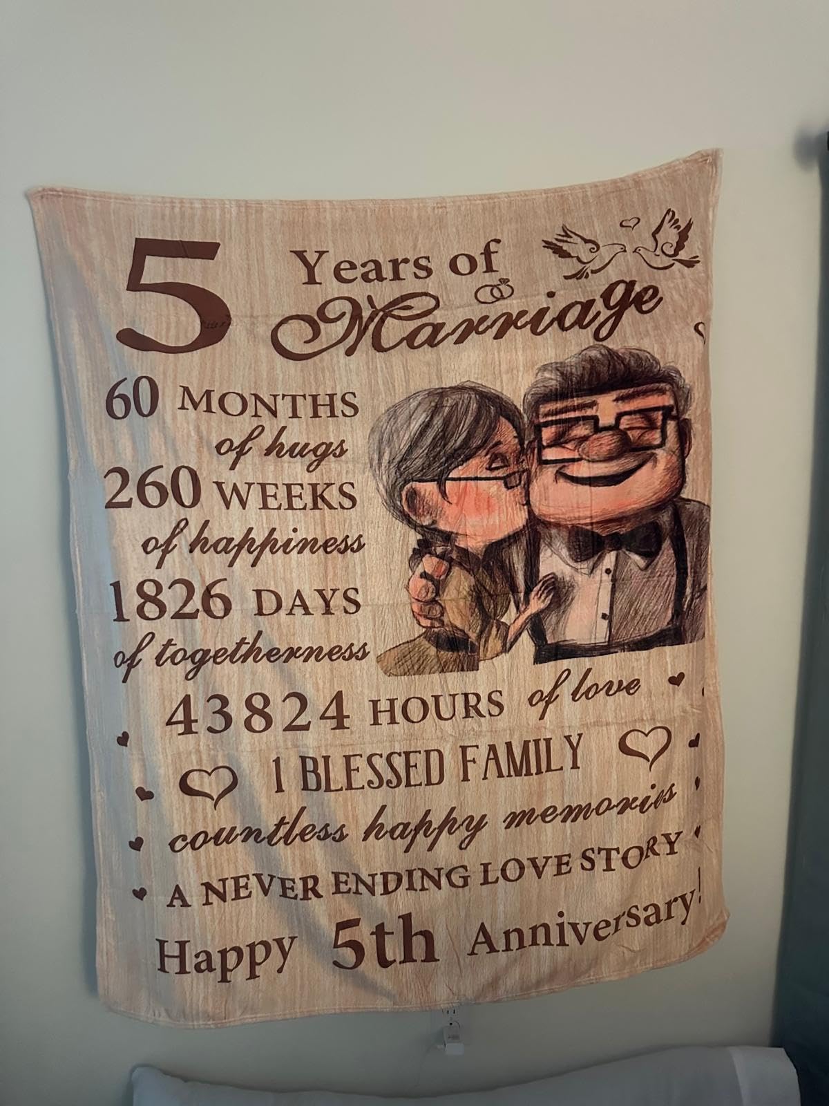 2 Year Anniversary Wedding Gifts for Him Her, Cotton Anniversary Ideas Gift, 2nd Anniversary Blanket Gifts for Him Her Couple, 2 Years of Marriage Decorations Blanket 60