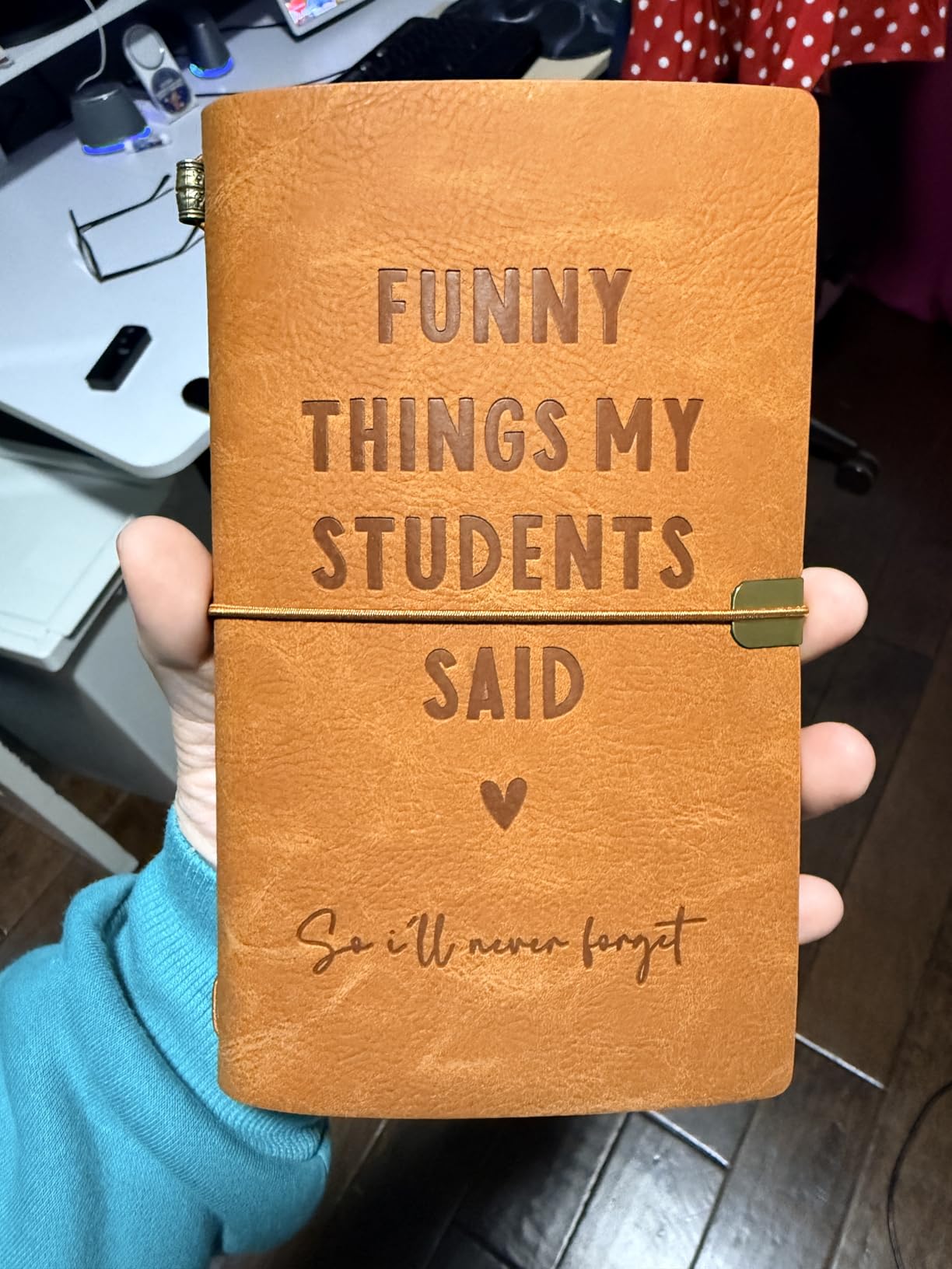 Afterprints Teacher Gifts - Funny Things My Students Said Leather Notebook customer photo 1