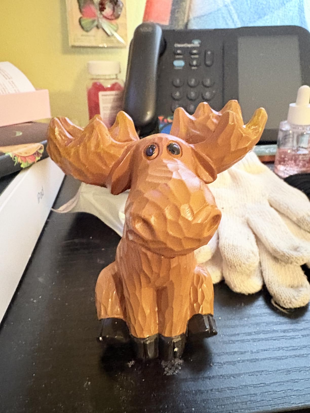 Moose Decor Family Figurine, Moose Eyeglass Holder Stand | Resin Sculptures For Entryway Home Office, Cute Phone Stand For Desk customer photo 1