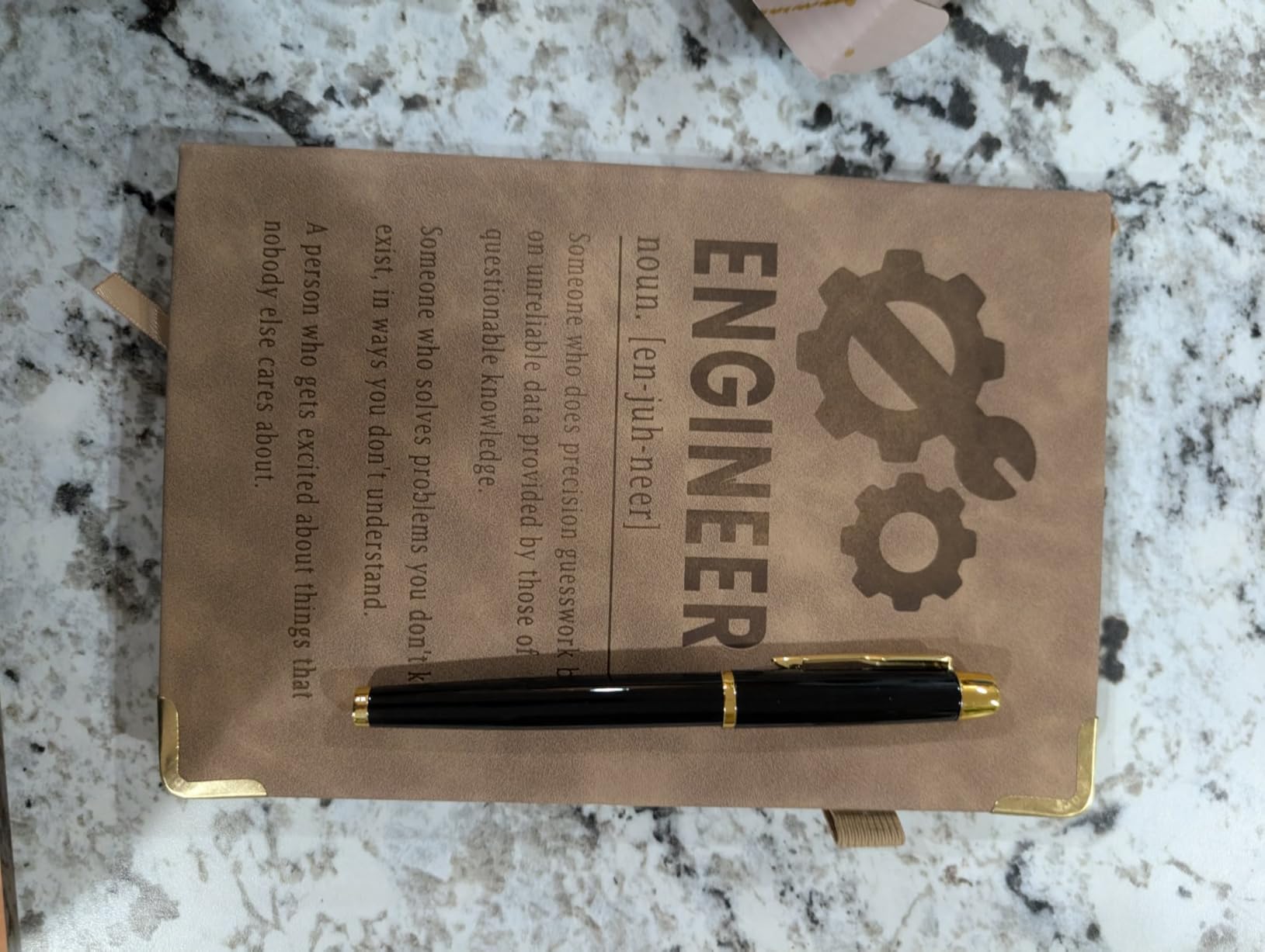 Engineer Gifts, Mechanical Engineering Gifts, Leather Journal Notebook 200 Pages A5 Lined with Inner Pocket and Pen, New Licensed Passer Engineering Student Graduation Gift Retirement Gift for Engineer customer photo 1