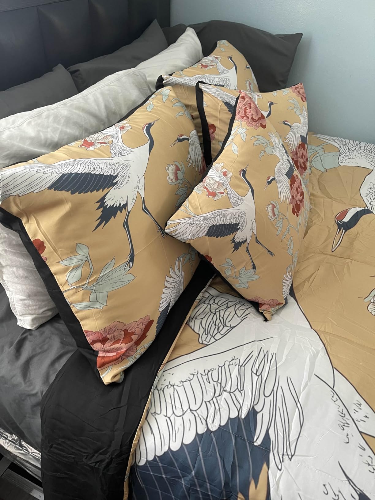 Erosebridal Snake 7 Pcs Bedding Set Twin 3D Reptile Comforter Set with Sheets Blue Scales Bed in A Bag Palm Leaf Wild Animal Bedroom Decor customer photo 2