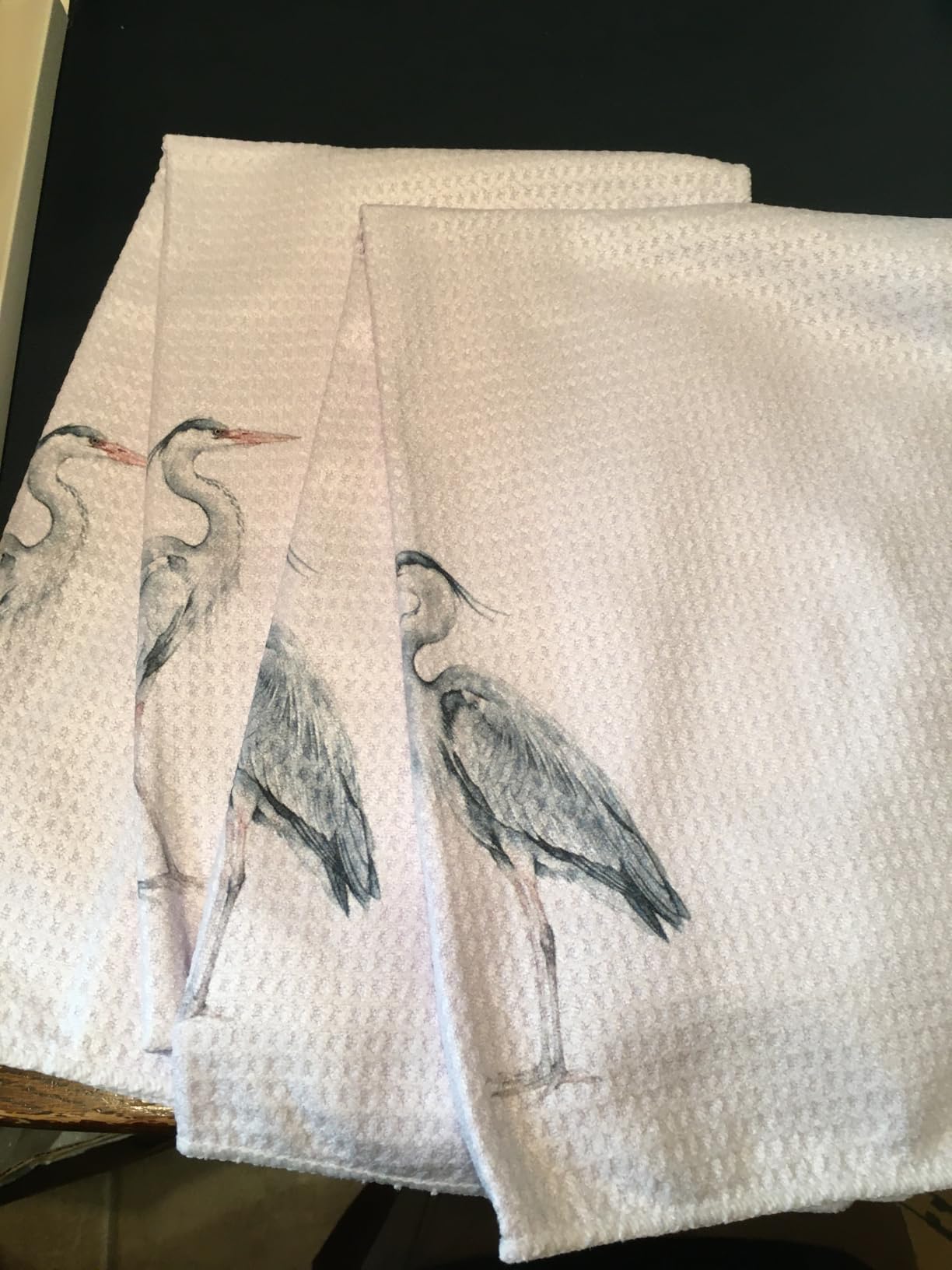 Great Blue Heron Coastal Kitchen Towels, Farmhouse Crane Bird Decorative Hand Tea Towels for Bathroom, Rustic Watercolor Sea Bird Dish Towel Dishcloth, 16x24 Inch Set of 2 customer photo 2
