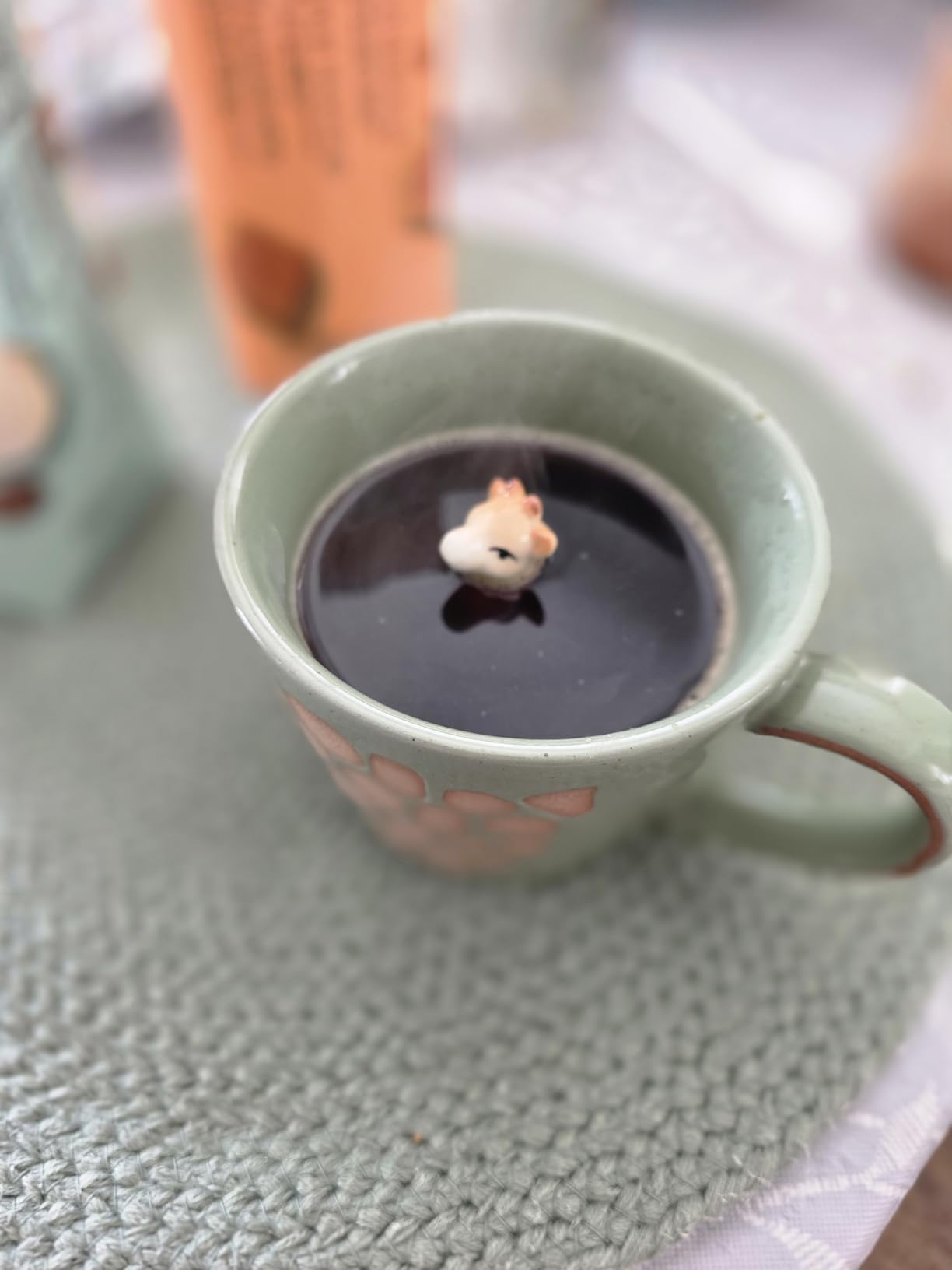 DIHOclub Eagle Coffee Cup Ceramic 3D Wild Animal Inside Mug, Cute Cartoon Handmade Figurine Mugs, Holiday and Birthday Gift for Coffee Milk Tea Lovers, 12 OZ (Grey Eagle) customer photo 1