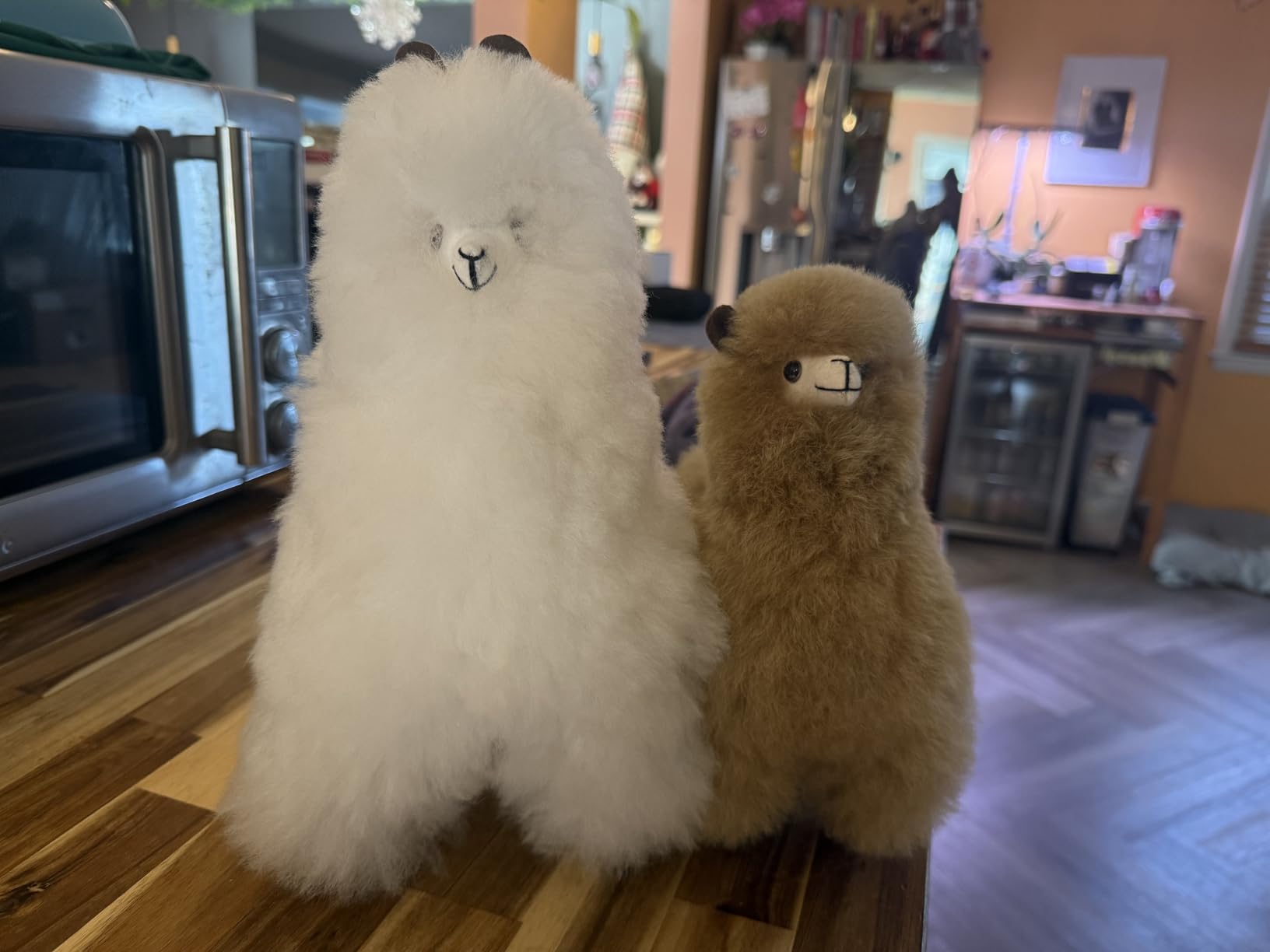 Decorative Alpaca Llama Ornament - Soft Andean-Inspired Home Decor Article - Fluffy Figurine for Living Room, Nursery, or Home Decoration (12 inch | Brown&White) customer photo 2