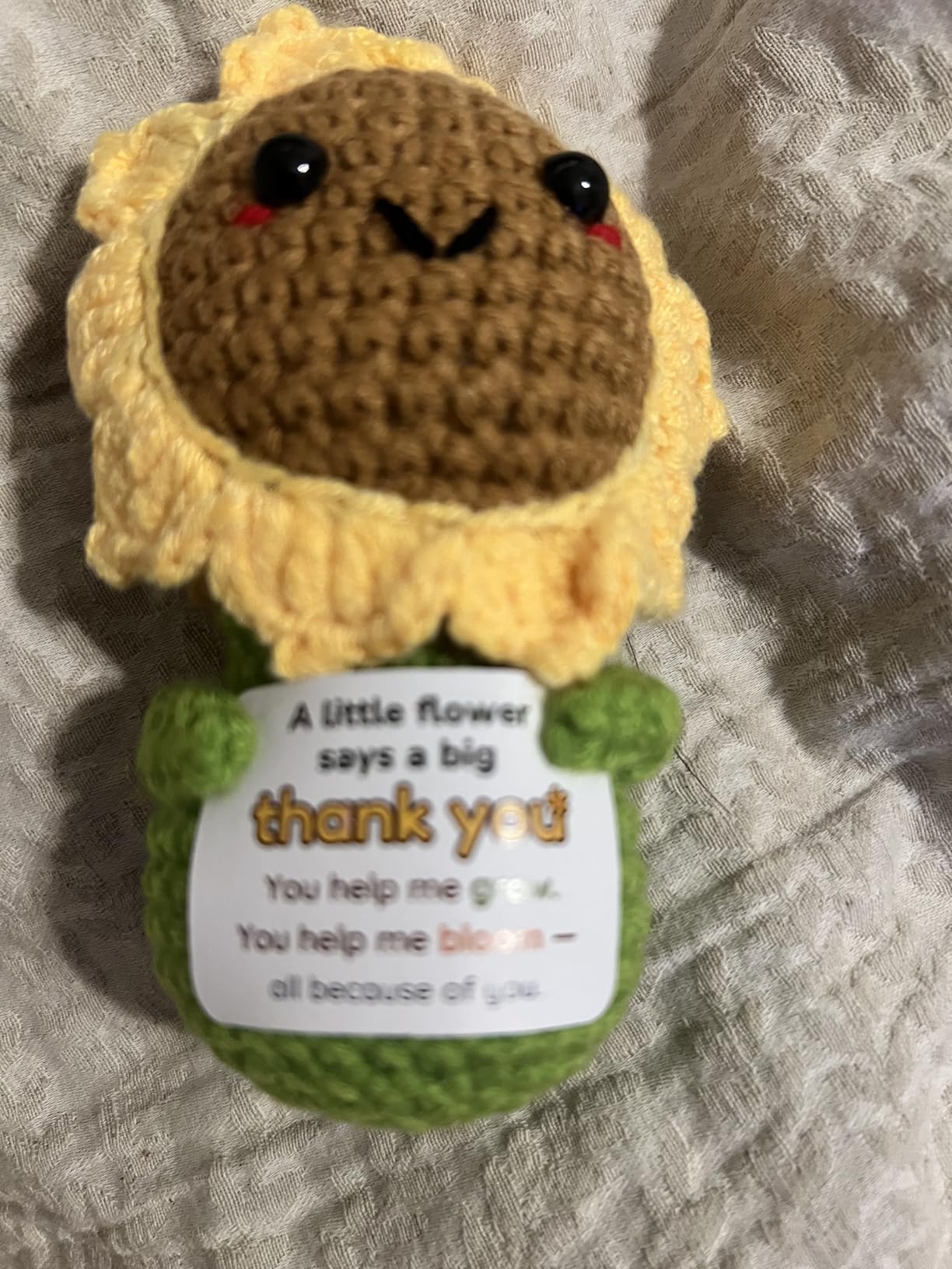 Thinking of You Encouragement Gift for Women - Crochet Sunflower | Life Can Be Tough But So are You, Uplifting Emotional Comfort & Cheer-Up Support Gift for Friend or Coworker customer photo 2