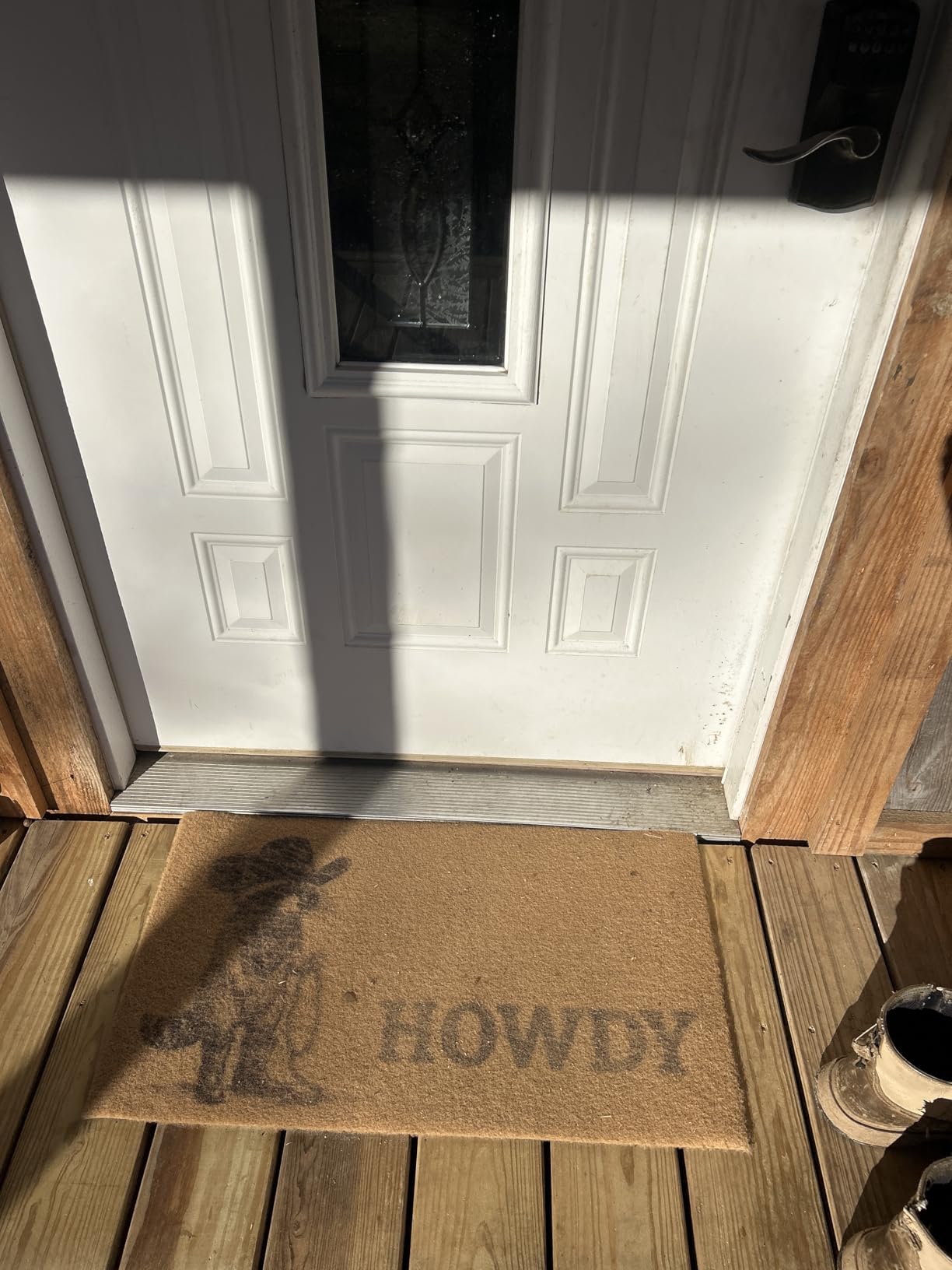 Cowboy Raccoon Door Mat, Funny Howdy Welcome Rug for Front Porch | 17