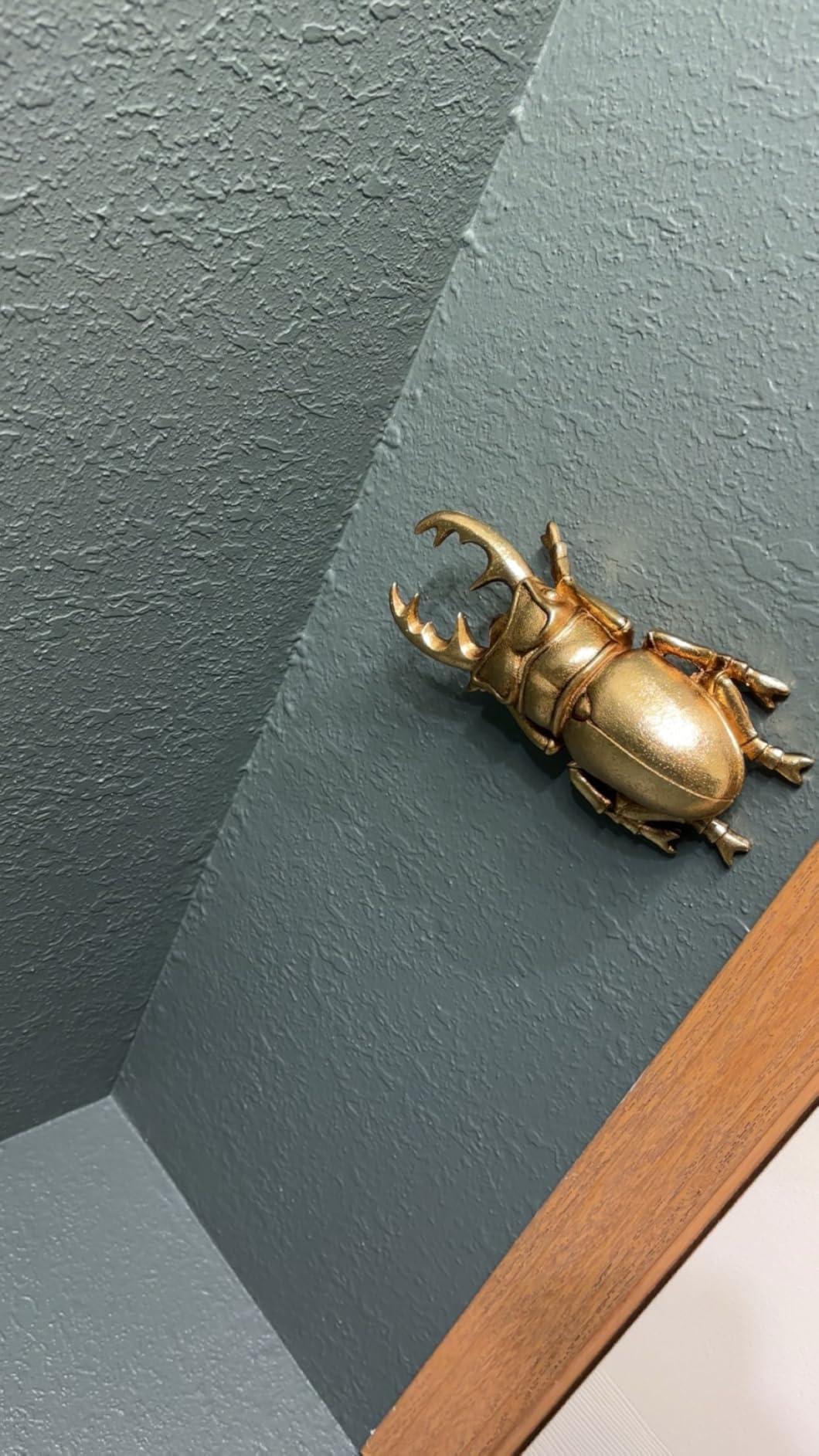 Gold Beetle Wall Sculpture, 3D Resin Insect Wall Decor, Wall Art Ornament | Antique Gold Insect Wall Hanging Decor, Beetle Animal Statue Home Decoration for Living Room Entryway Gallery Wall Display customer photo 1