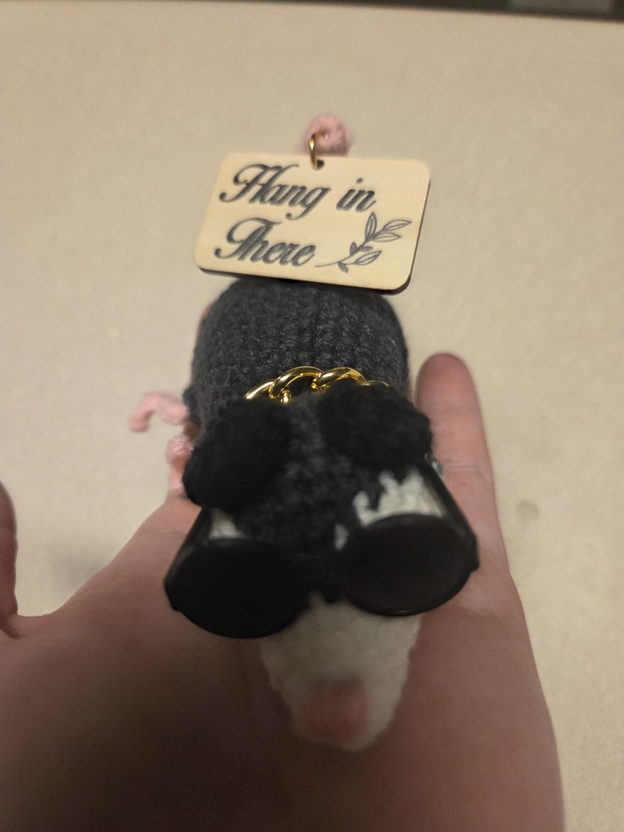 Crochet Possum Car Charm Opossum Gifts, Rearview Mirror Hanging Accessories | 2026 Upgraded Hanging Car Decor Swinging Opossum Ornament Possum Plush Handmade Emotional Support Gift customer photo 1