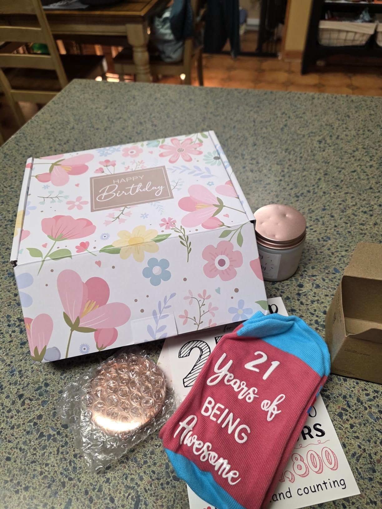 15 Year Old Girl Birthday Gifts Set - Happy 15th Birthday Present Set with Tumbler Socks Makeup Bag for Girls customer photo 2