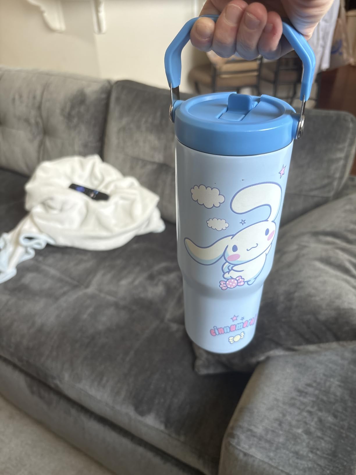 Get Trend SpongeBob SquarePants 30oz Tumbler with Handle and Straw, Kids Stainless Steel Insulated Water Bottle, BPA-Free, Leak-Proof customer photo 1