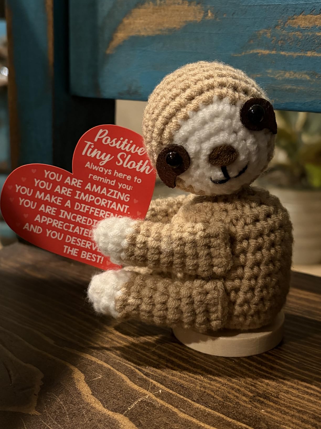 Sloth Positive Gifts for Women - Cheer up Support Inspirational Sloth Gifts | Gifts for Teen Girls, Boys, Friends, College Students - Christmas Soft Cotton Milk Wool Yarn Positive Crochet Animals Sloth customer photo 2