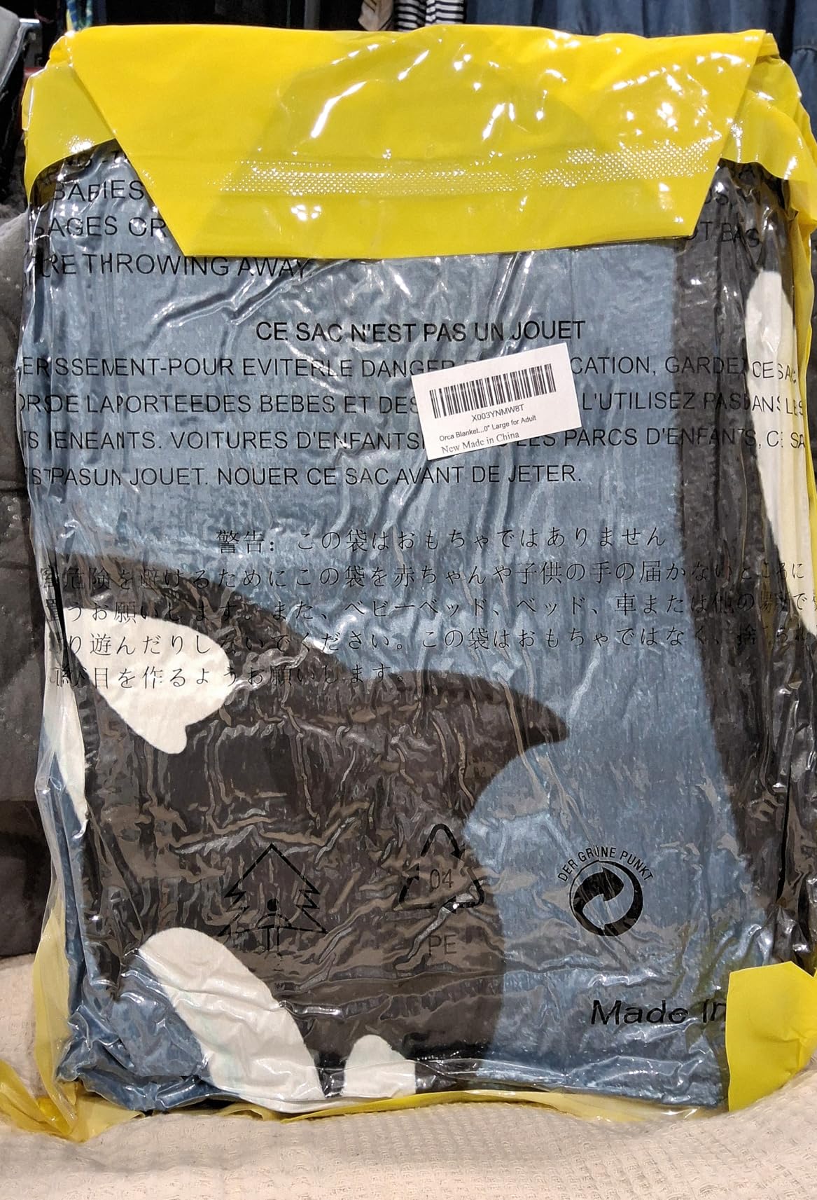 Orca Blanket, Orca Gifts, Soft Whale Throw Blanket, Lightweight Flannel Whale Quilts for Ocean Themed Room, Sofa, 40