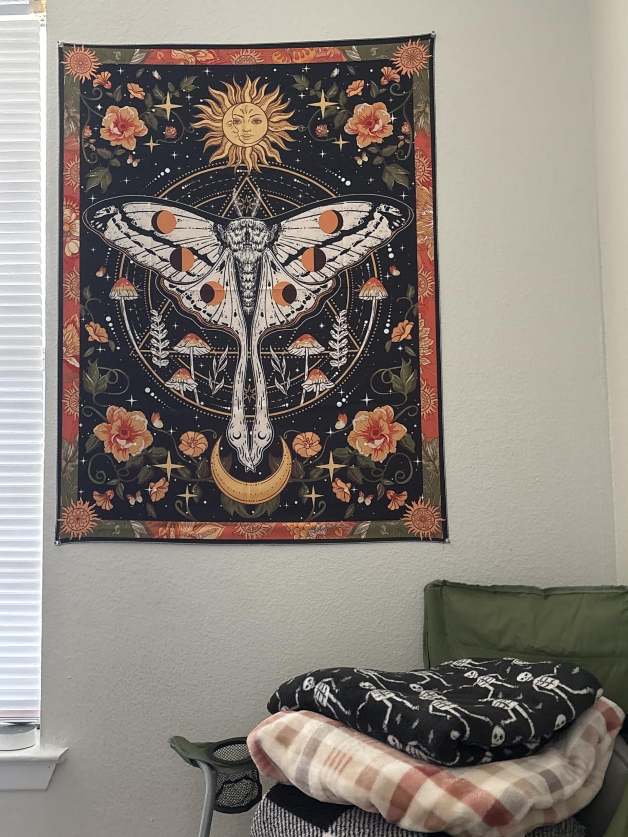 Aipon Boho Moth Tapestry Vintage Floral Flowers Tapestries Aesthetic Retro customer photo 1