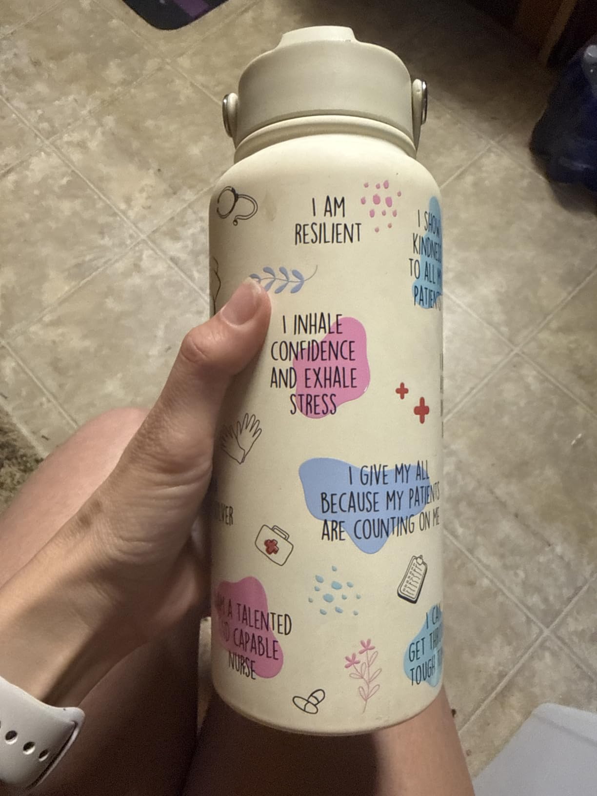 SANDJEST Nurse Water Bottle Stainless Steel 32oz with Lid & Straw, Nurse Life Insulated Bottles Gifts for Women Medical Students Friends Birthday Christmas Nurse Week customer photo 1