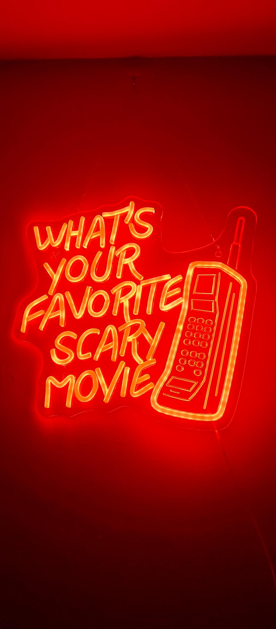 Horror Den Neon Sign Retro Scary Neon Light for Wall Decor Gothic Theme LED Light up Spooky Sign Dimmable Horror LED Signs Indoor Gothic Decor in Game Room Ideal Gifts for Scary Movie Fans customer photo 2