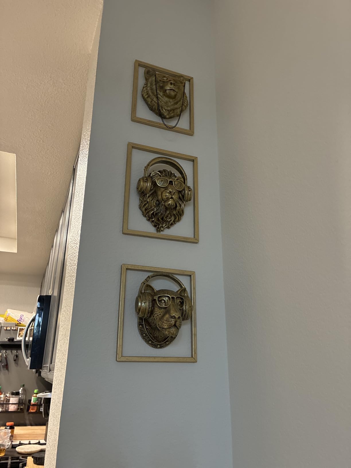 JJALIGHTS Exquisite Resin Animal Head Wall Sculpture (Gift Metal Frame) - Hedgie Imitation Copper Vintage Decor for Living Room, Bedroom & Office | Decorative Wall Hanging Art (Hedgehog) customer photo 2